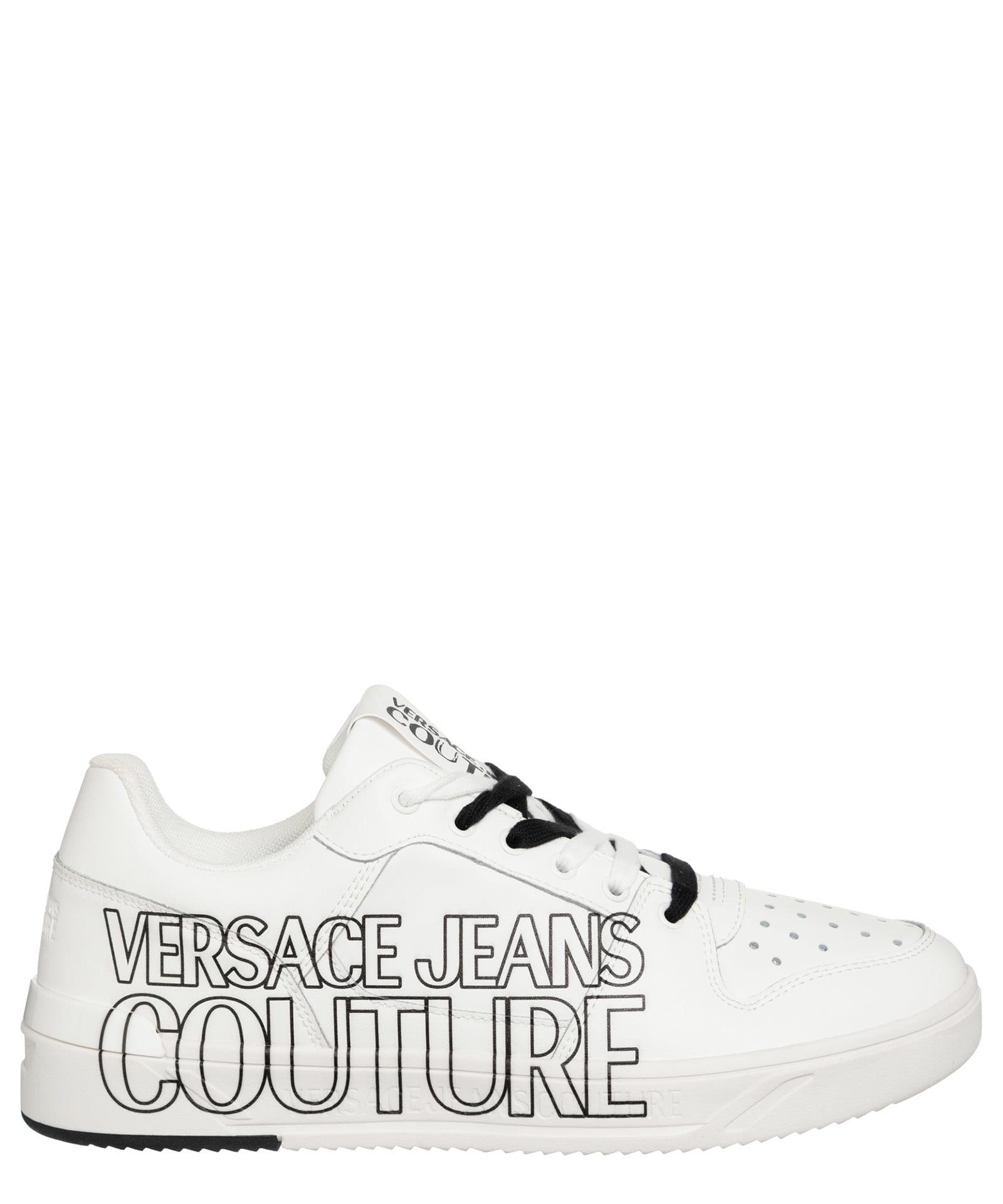 Versace Jeans Couture Starlight Low-top Leather Sneakers In White