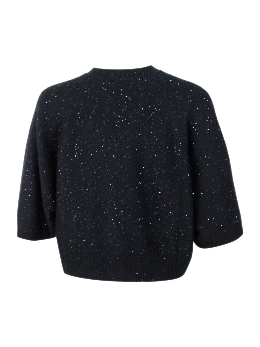 Fabiana Filippi Sequin-embellishment Ribbed Sweater In Black