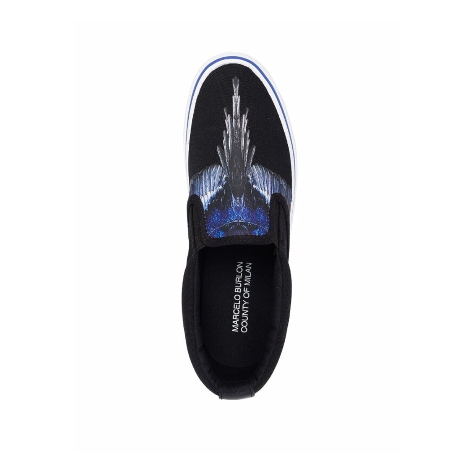 Marcelo Burlon County Of Milan Black Fabric Slip-on Loafer In Black