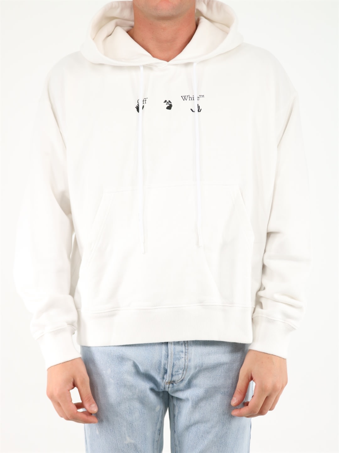 Off-White White Sweatshirt With Hood And Logo