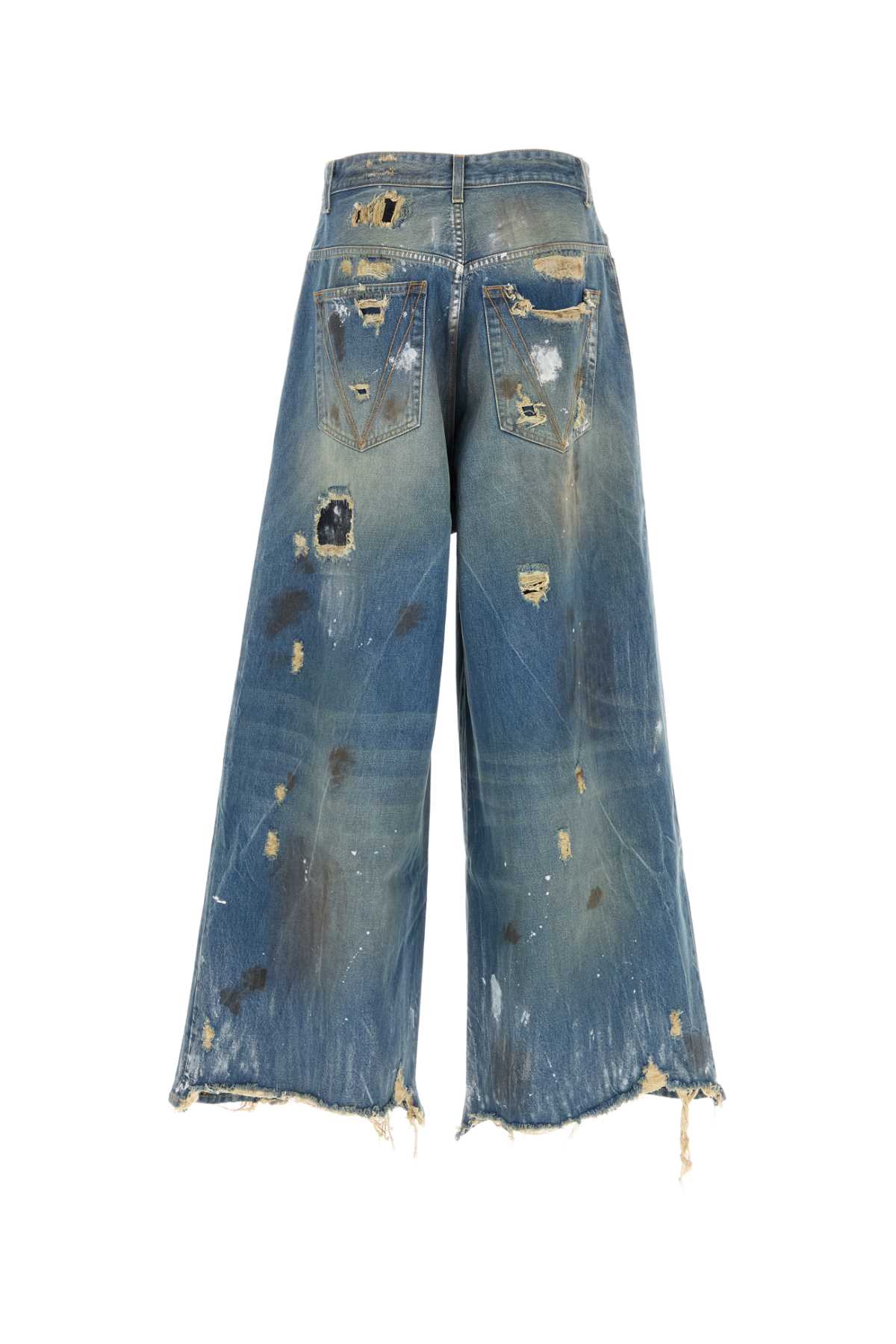 Shop Vetements Denim Wide-leg Jeans In Distressedblue