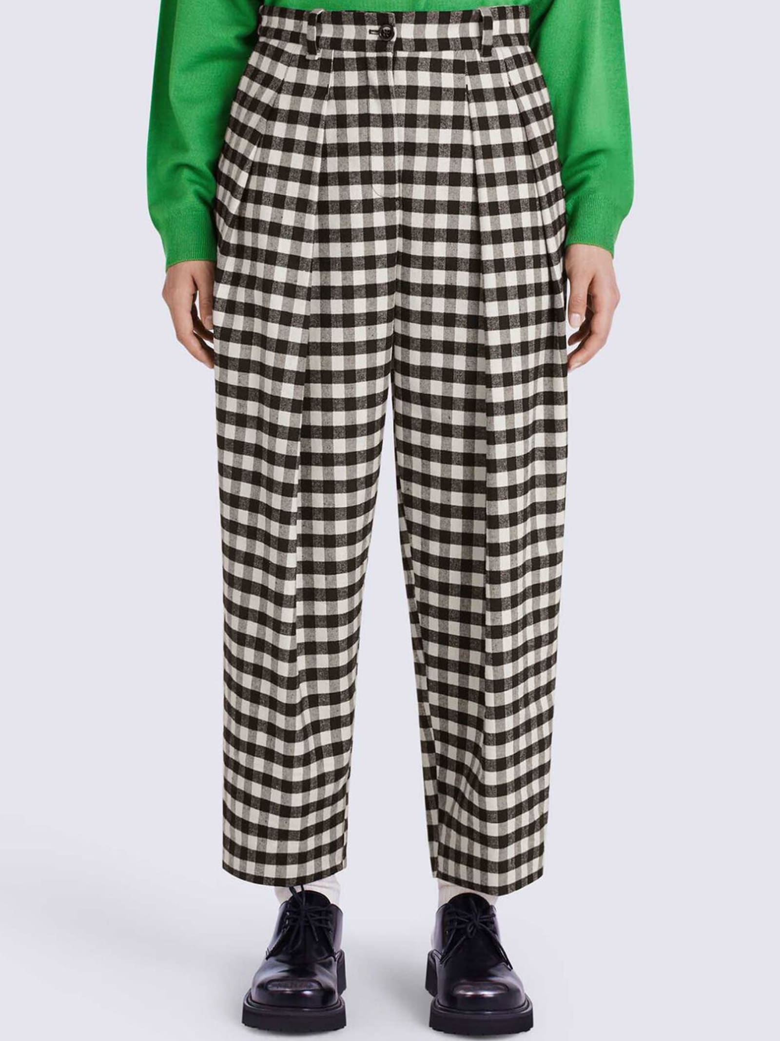Kenzo Cropped Gingham Trousers
