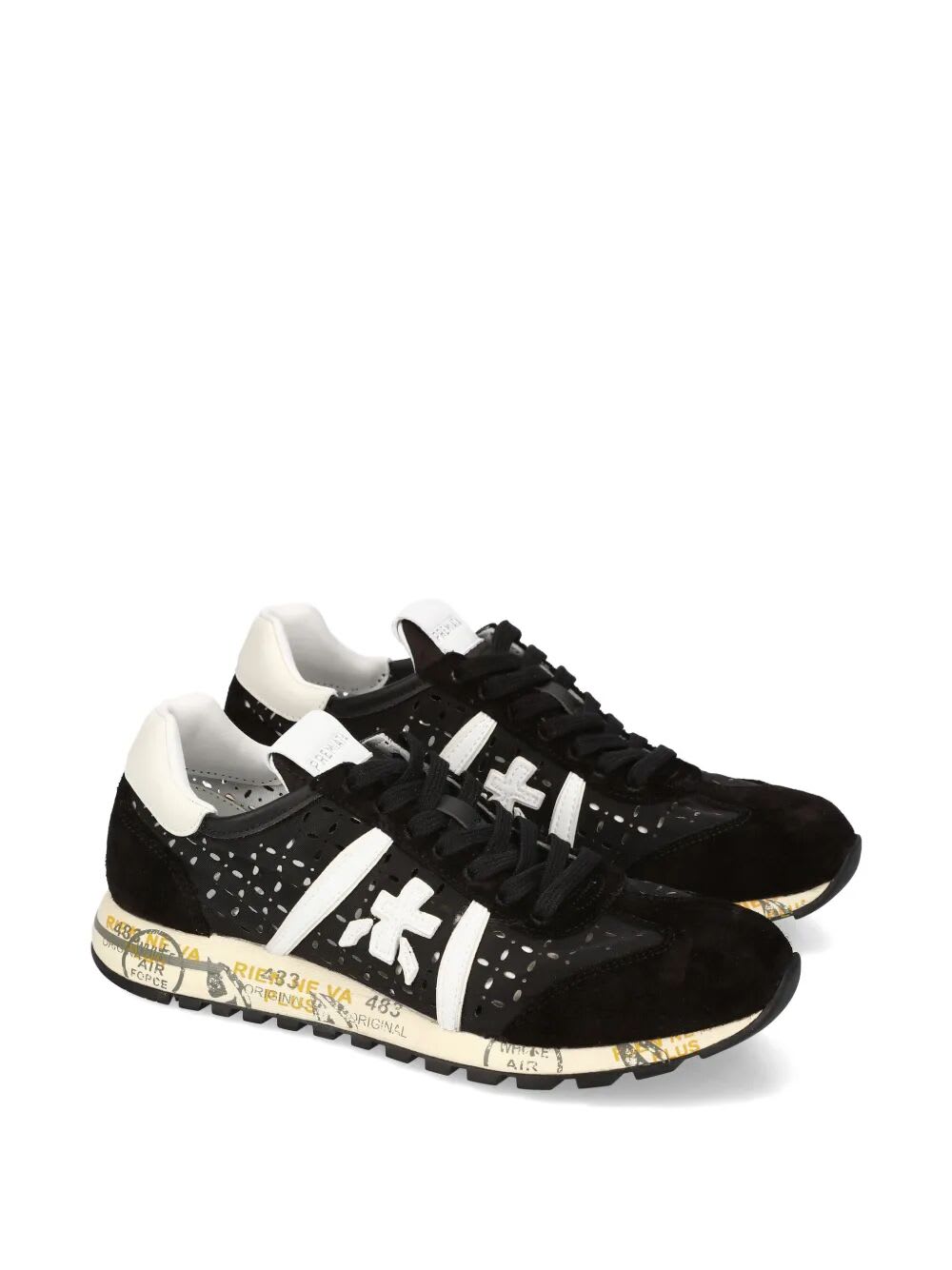 Premiata Black Lucy Sneakers In Black White