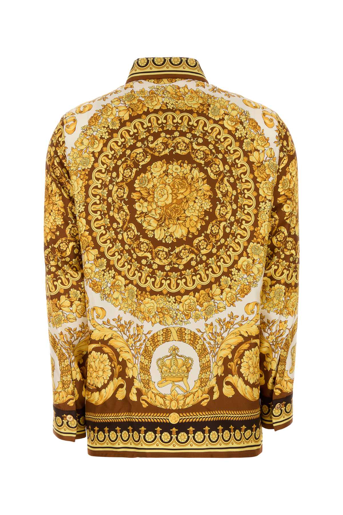 Versace Barocco Silk Shirt In Gold