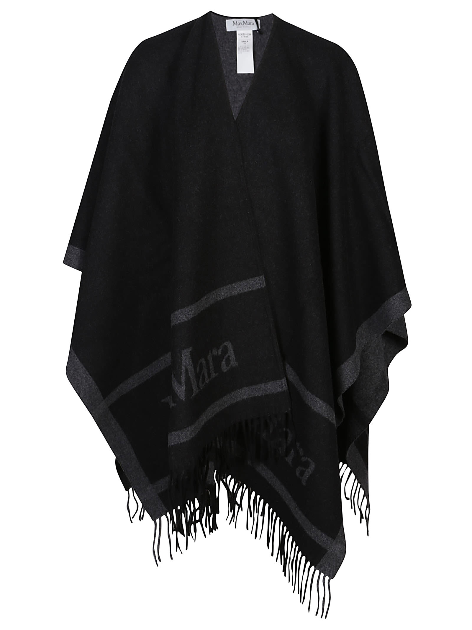 Shop Max Mara Hilde Poncho In Nero