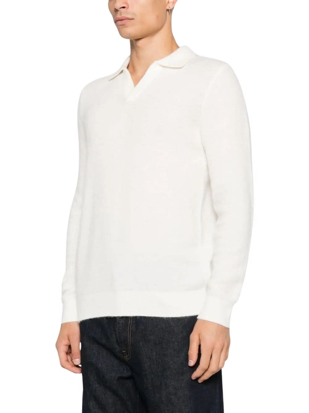 Mc2 Saint Barth V-neck Sweater In White