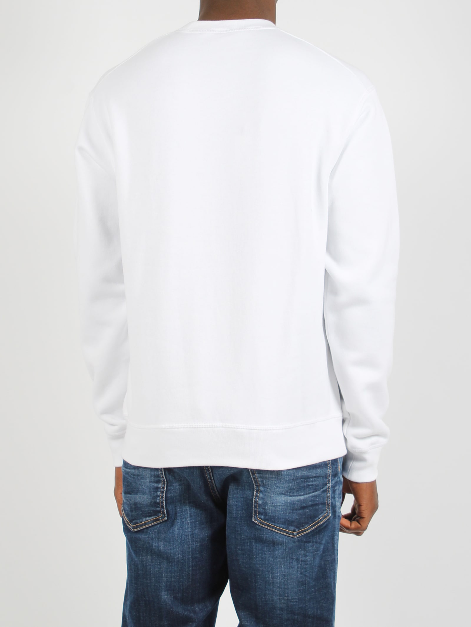 Shop Dsquared2 Icon Splash Cool Fit Crewneck Sweatshirt In White