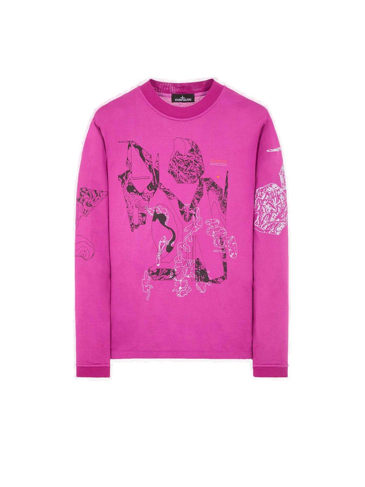 Stone Island Shadow Project Graphic-printed Crewneck Sweater