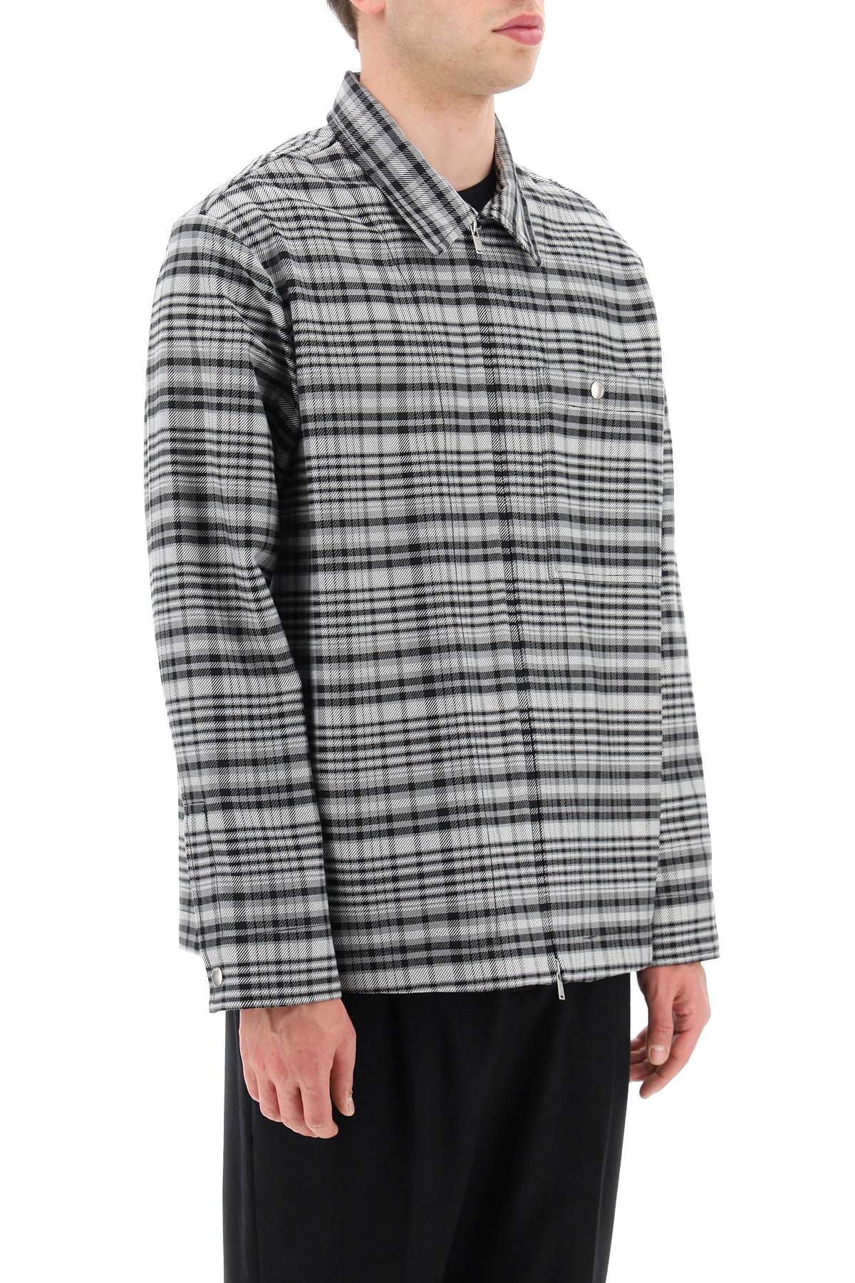 Lanvin Tartan Overshirt Jacket In Shark Grey (grey)
