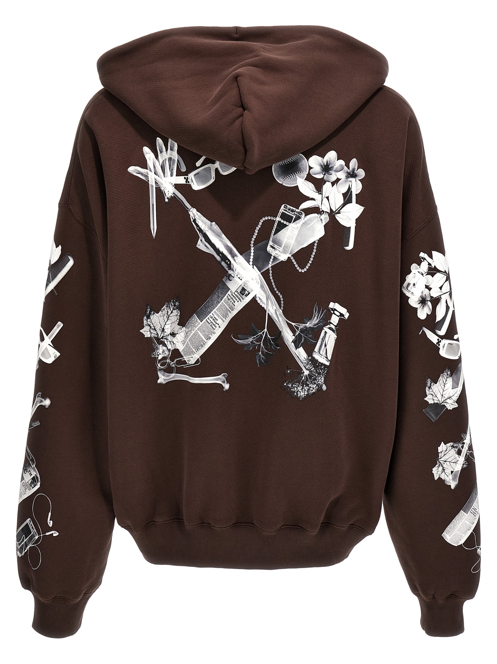 Shop Off-white Scan Arr Hoodie In Brown