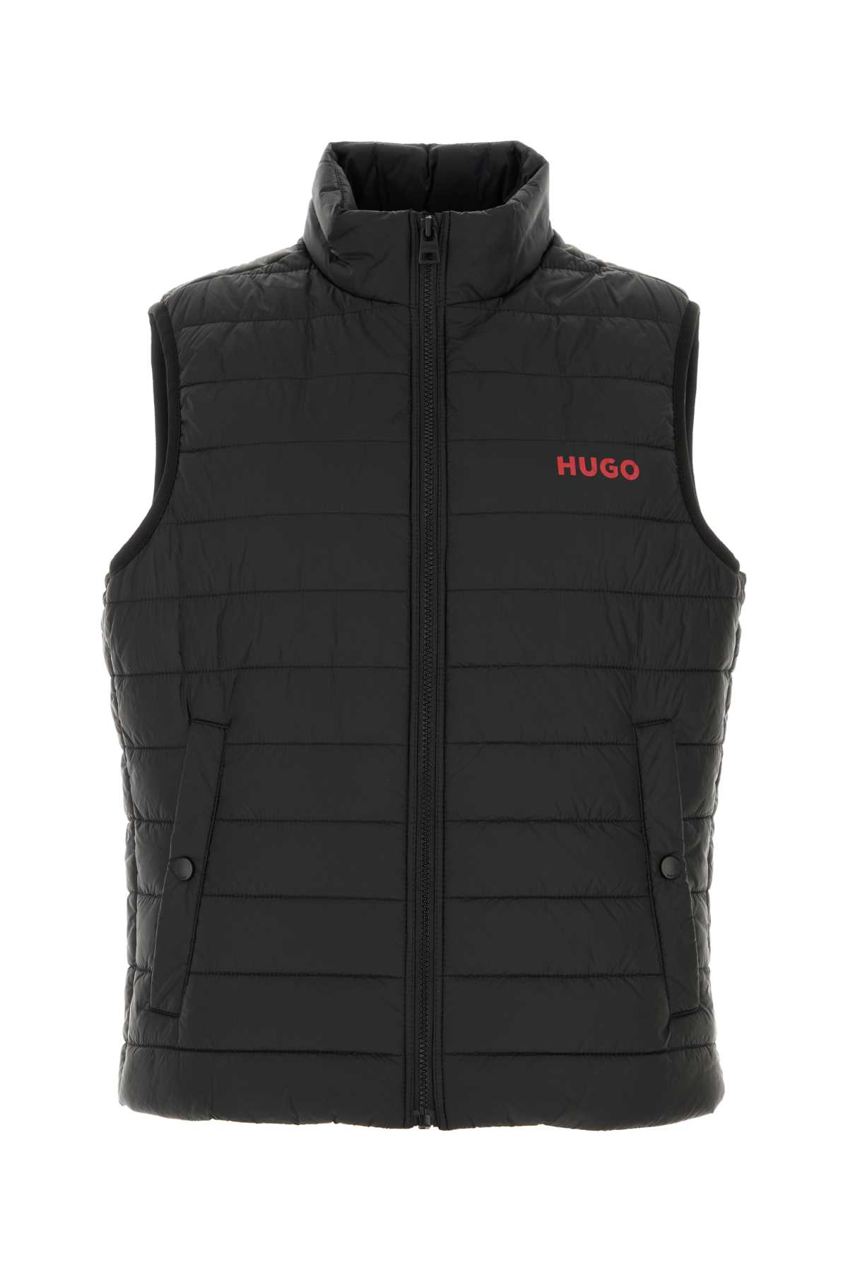 Black Nylon Sleeveless Jacket