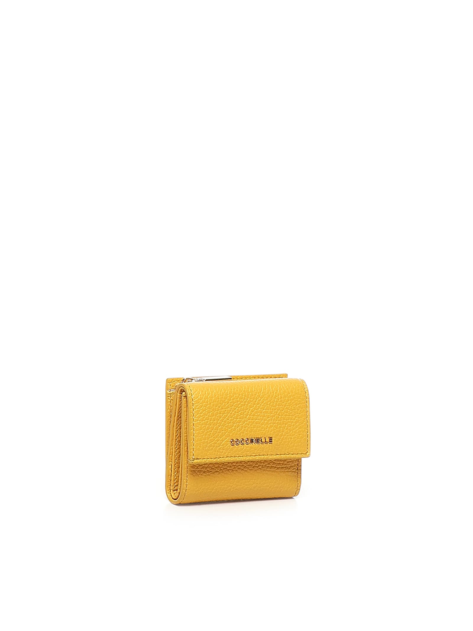 Coccinelle Grained-leather Wallet In Yellow