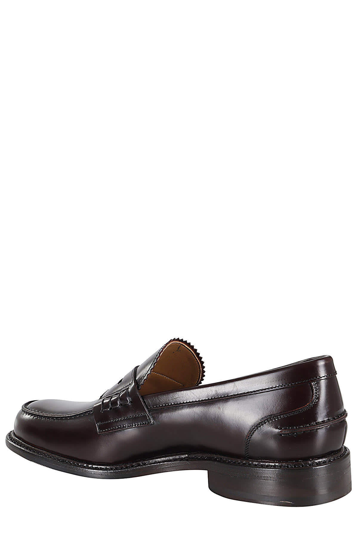 John Spencer Almond Toe Brown Leather Loafers In Rois Marron