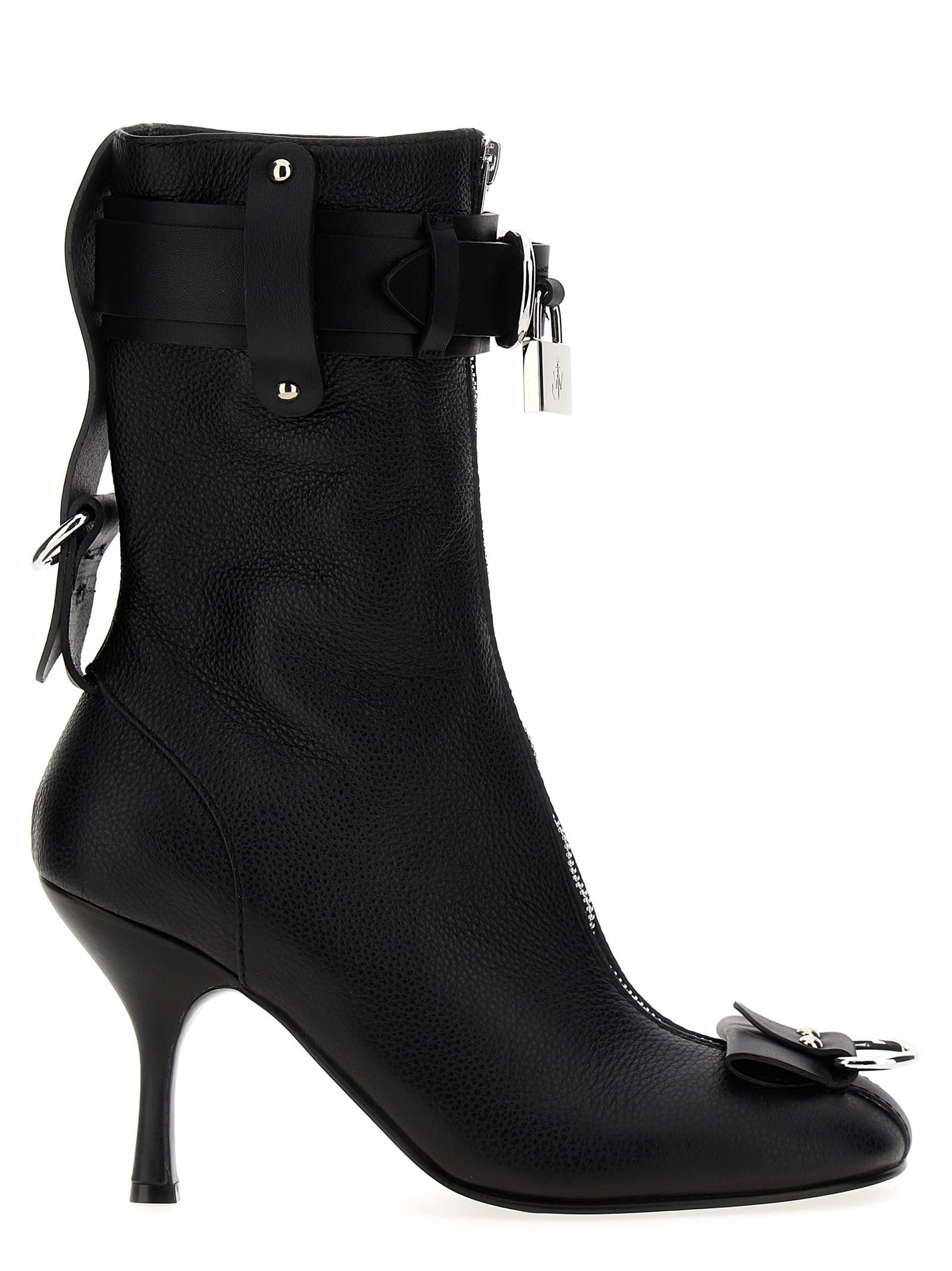 Jw Anderson Woman Ankle Boots Black Size 7 Leather In Black
