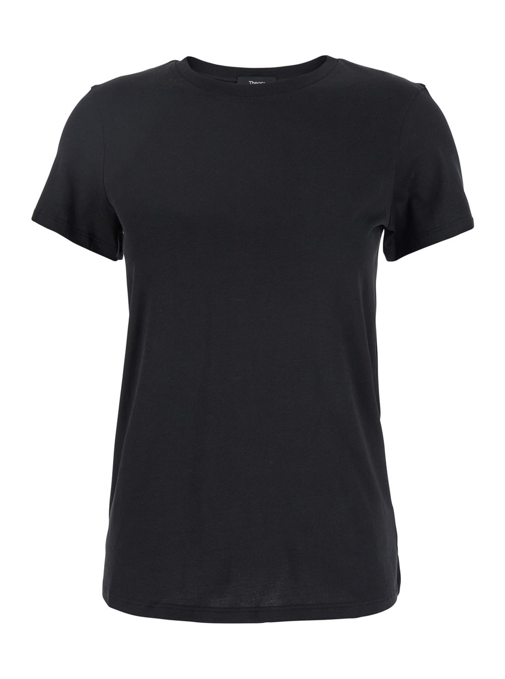 Black Crewneck T-shirt In Cotton Woman