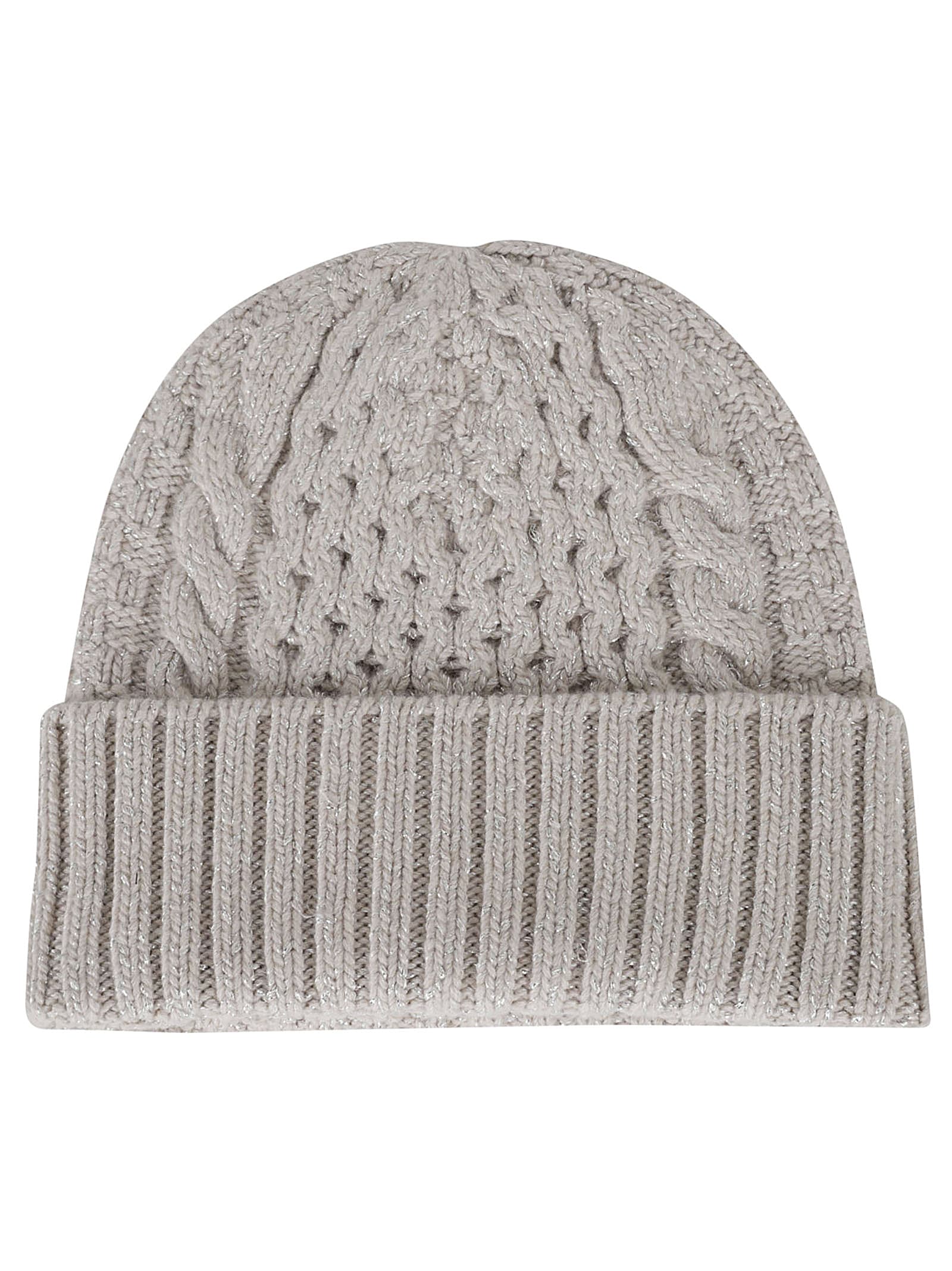 FABIANA FILIPPI CABLE KNIT RIBBED BEANIE 