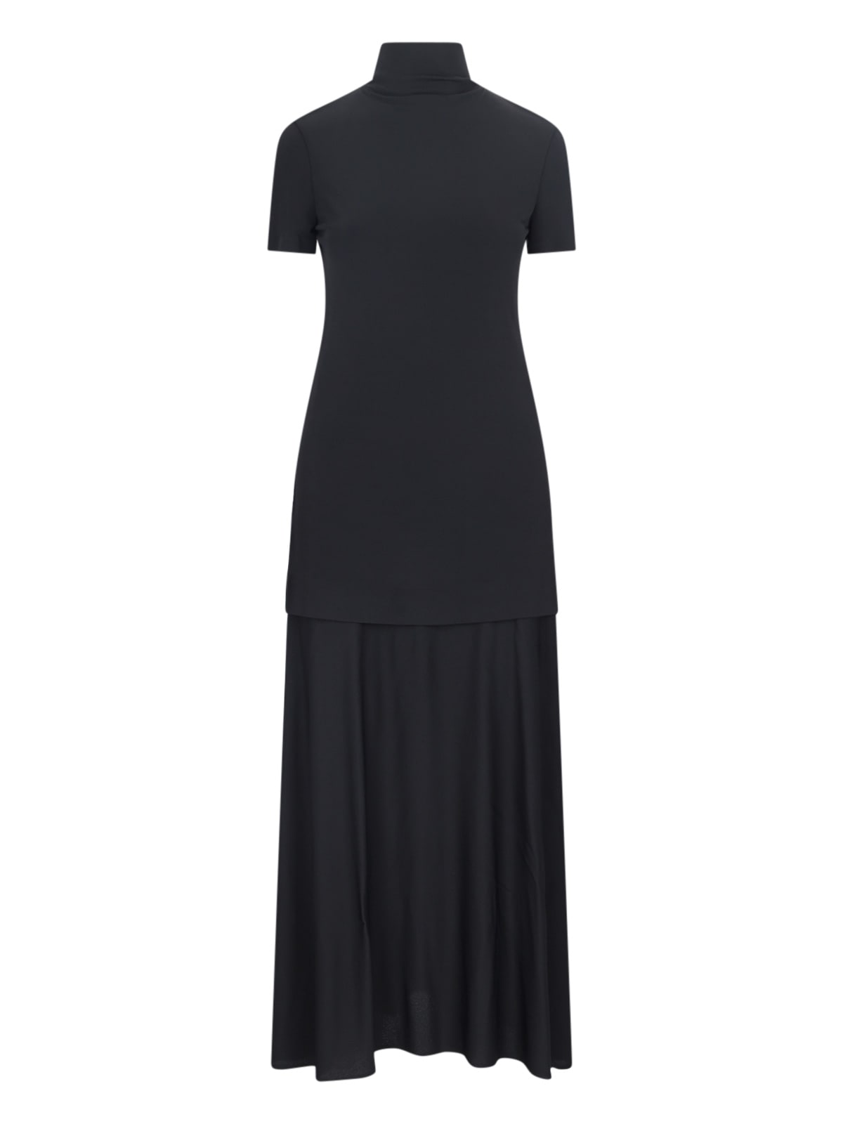 Shop Jil Sander Draped Midi Dress In Black