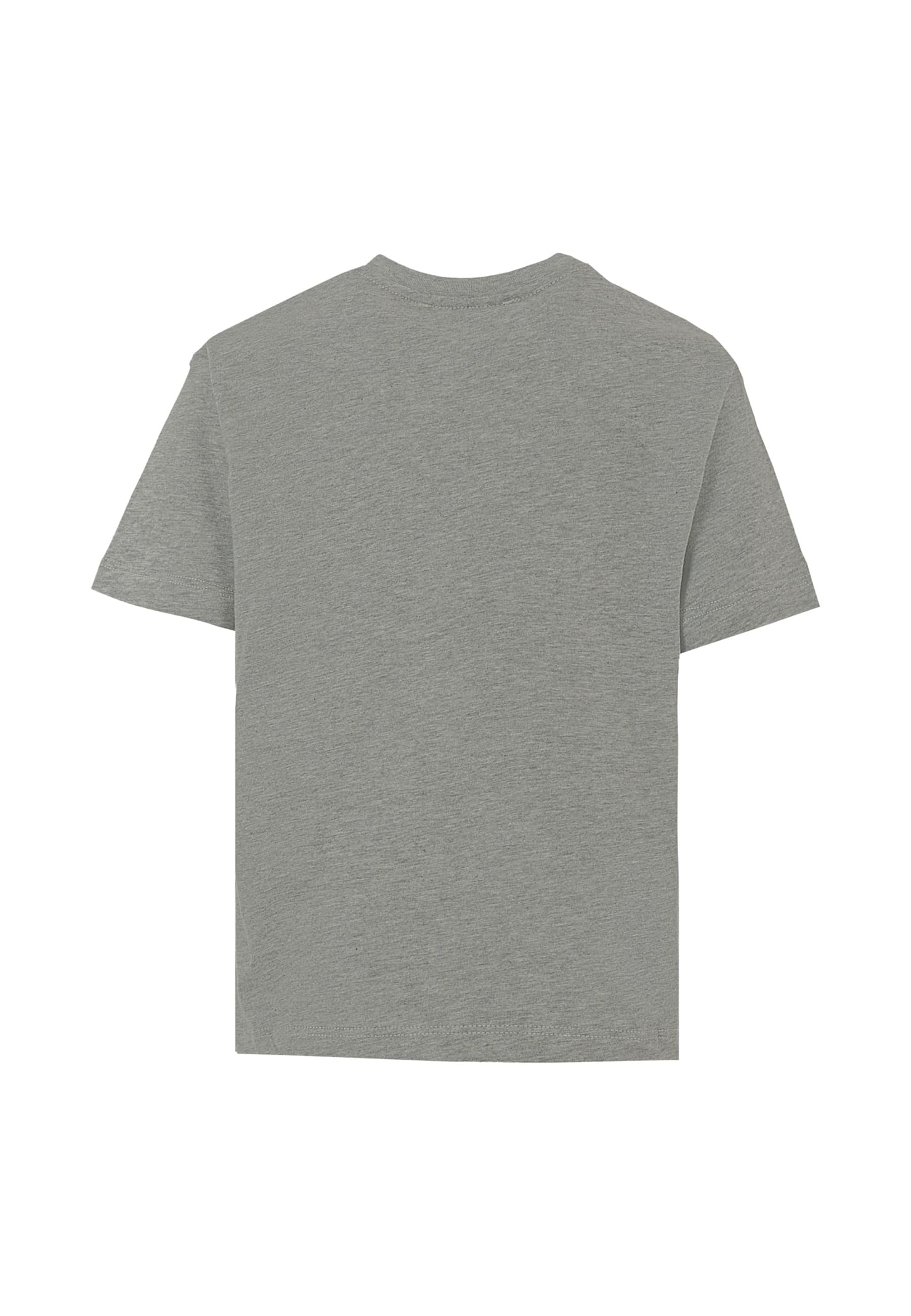 Msgm Short-sleeve Graphic-print T-shirt In Gray