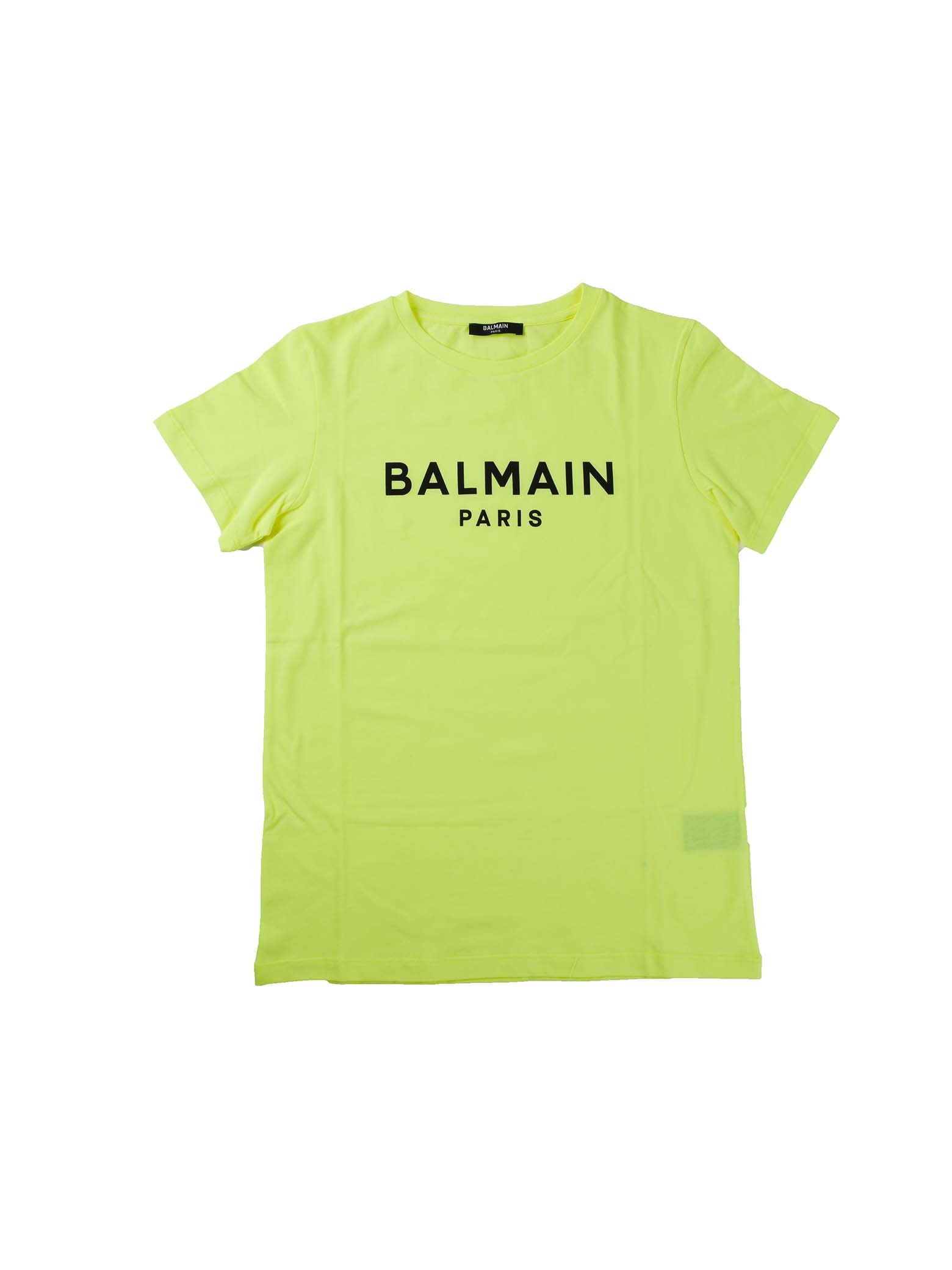 Balmain Fluo Short Sleeve T-shirt With Logo