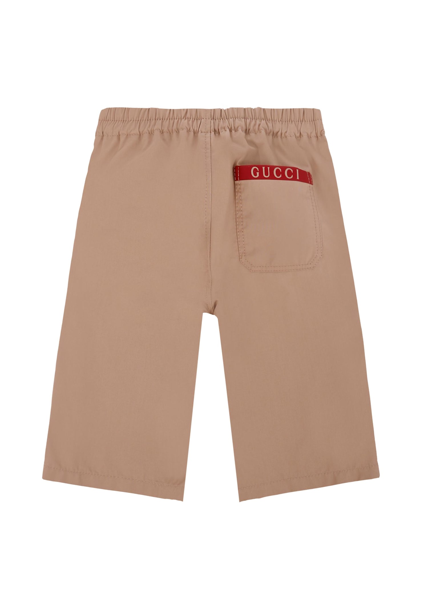 Gucci Beige Trousers For Baby Boy With Logo In Brown