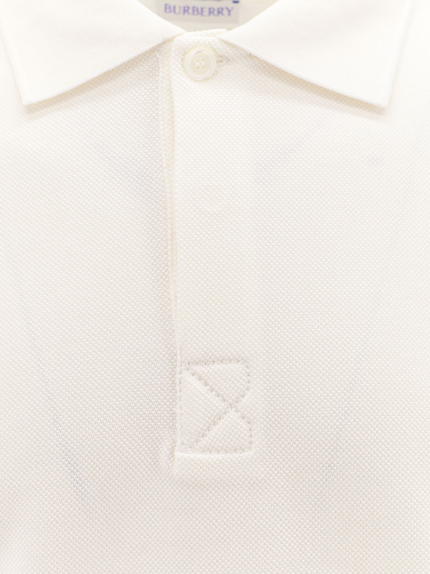 Shop Burberry Short-sleeved Polo Shirt In Chalk