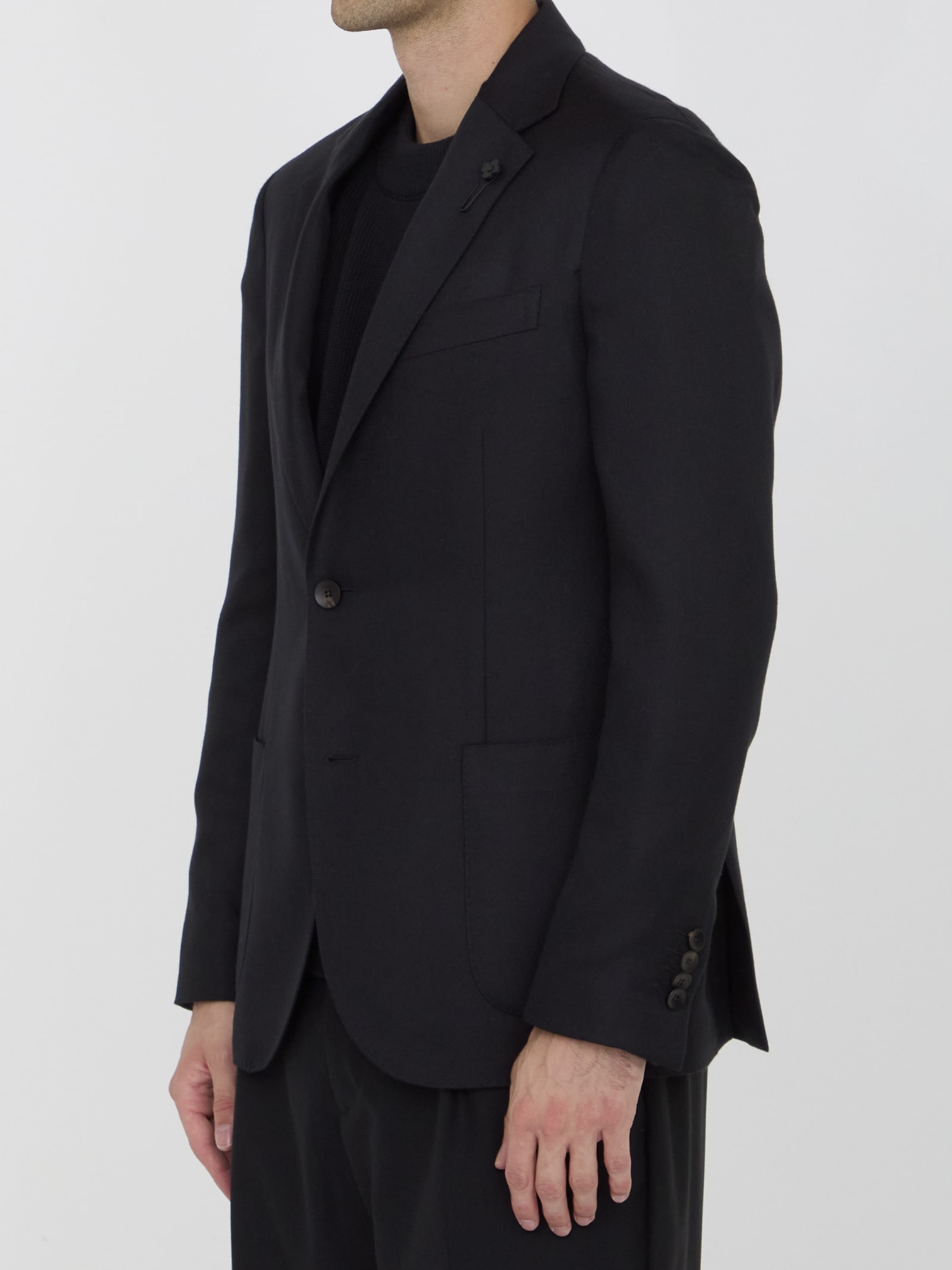 Shop Lardini Cashmere Blend Jacket In Black