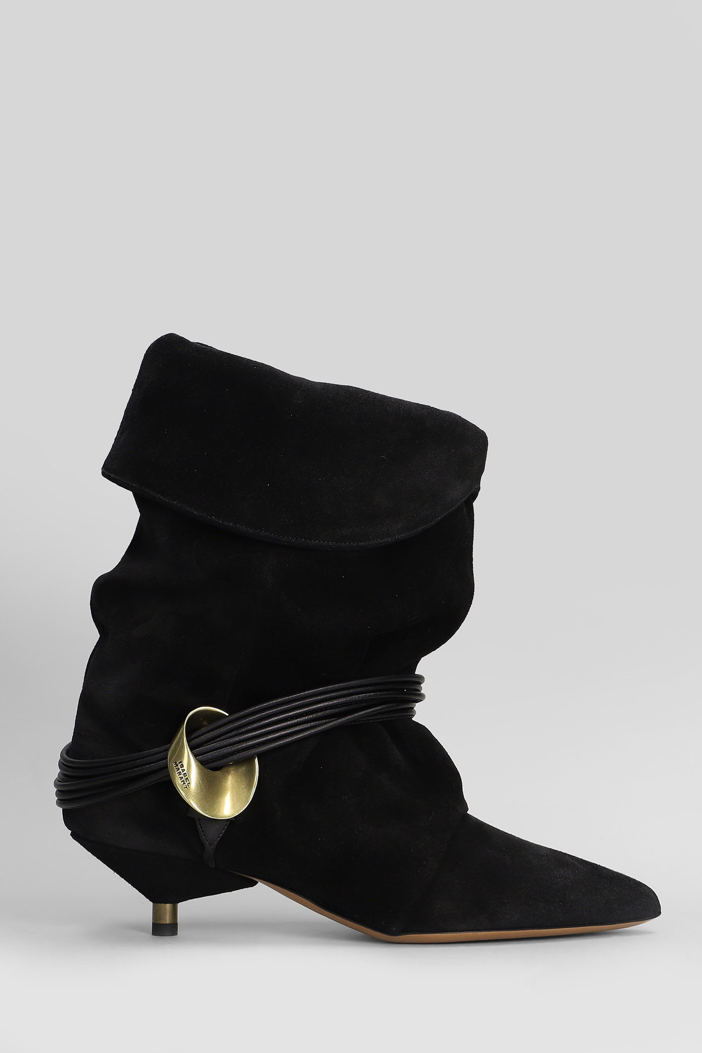 Isabel Marant Edrika Low Heels Ankle Boots In Black Suede In Black