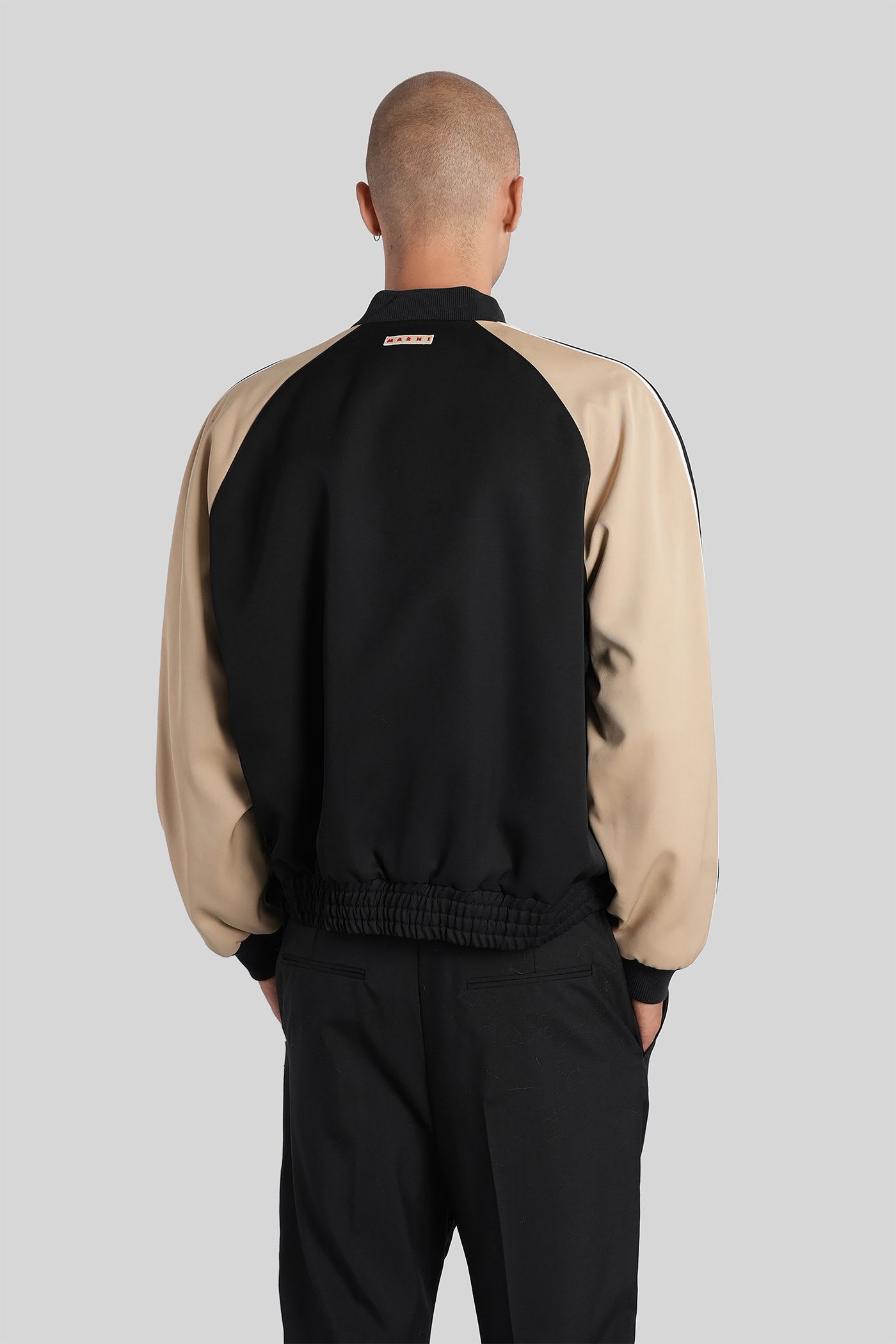 Marni Bomber Jacket In Black Wool In Black