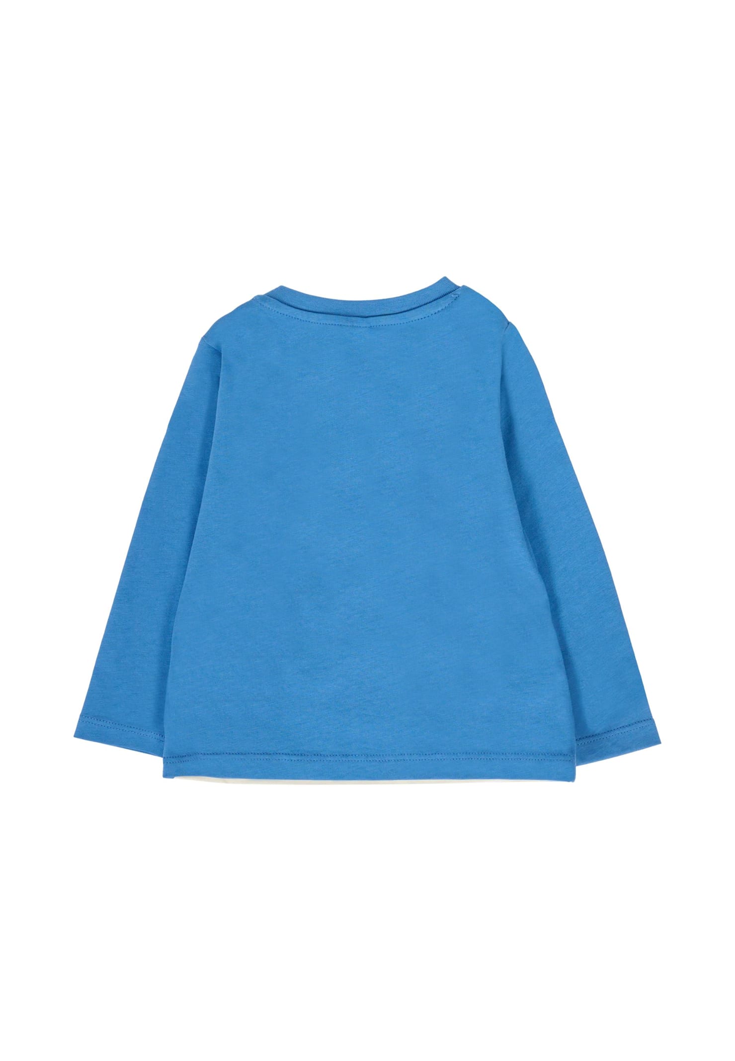 Stella Mccartney Blue T-shirt For Baby Boy With Space Print In Blue