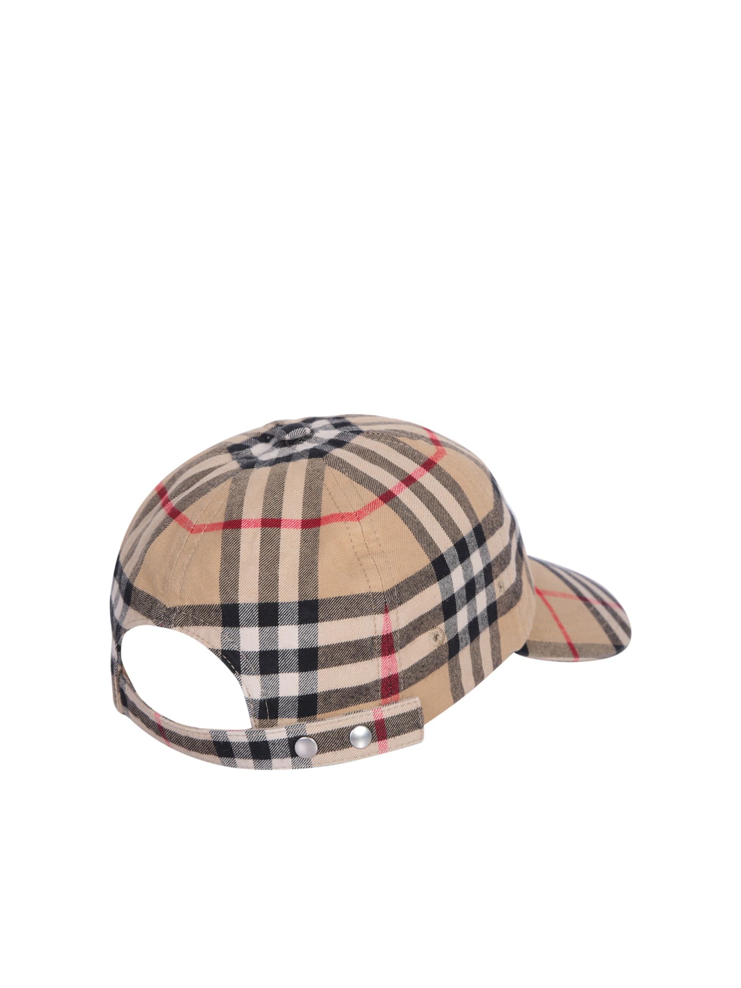 Burberry Check Cap In Archive Beige
