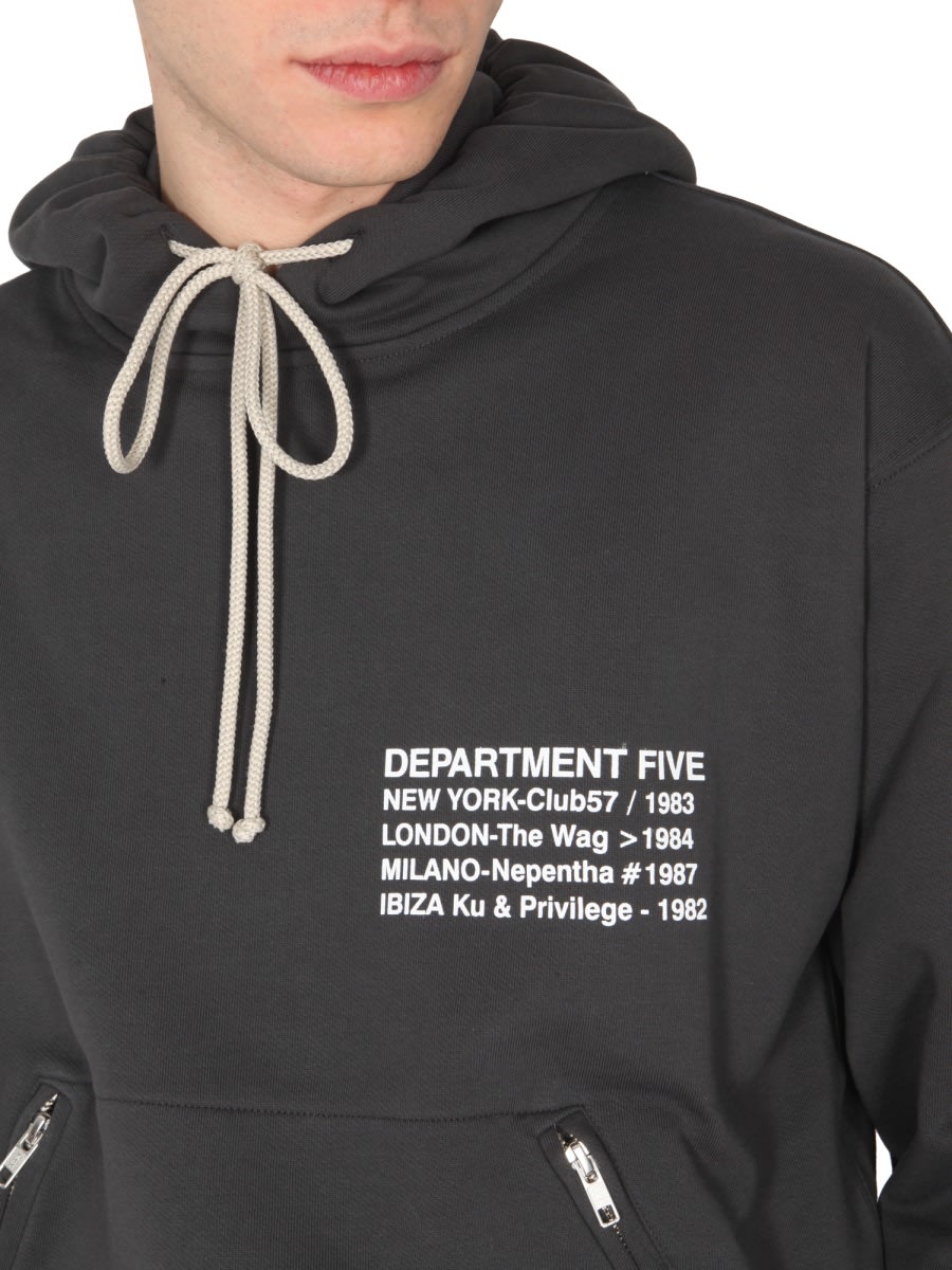 Shop Department Five Logo Print Sweatshirt In Charcoal