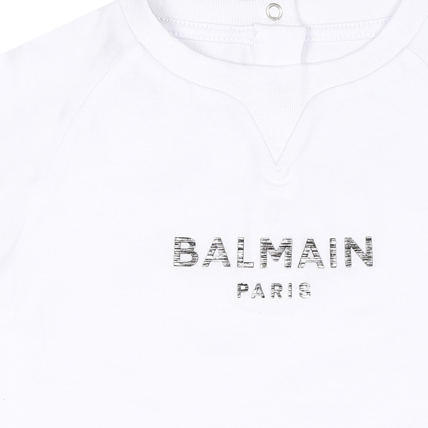 Balmain White T-shirt For Baby Girl With Logo In White
