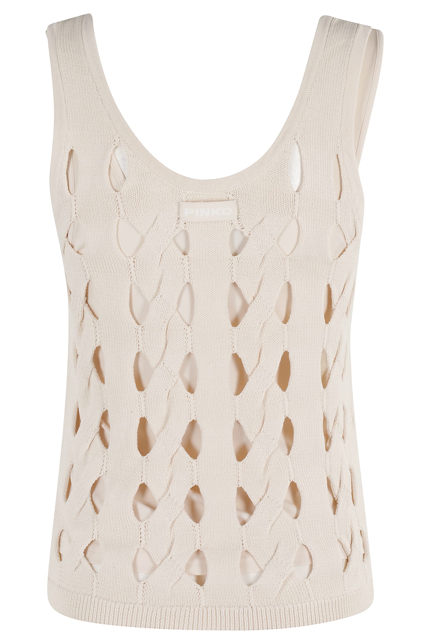 Pinko Derrik Top With Cut-out Details In Bianco Cigno