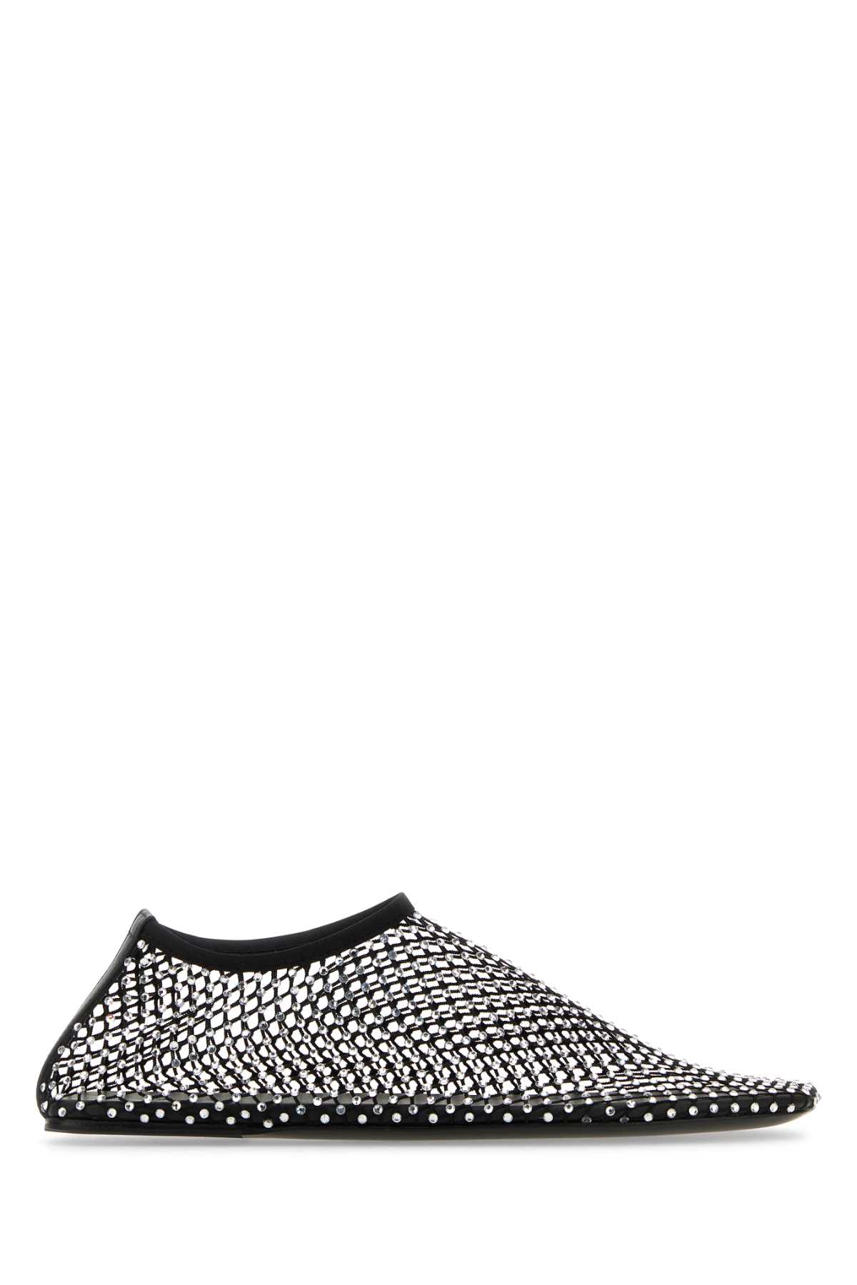 Shop Christopher Esber Embellished Mesh Ballerinas In Black