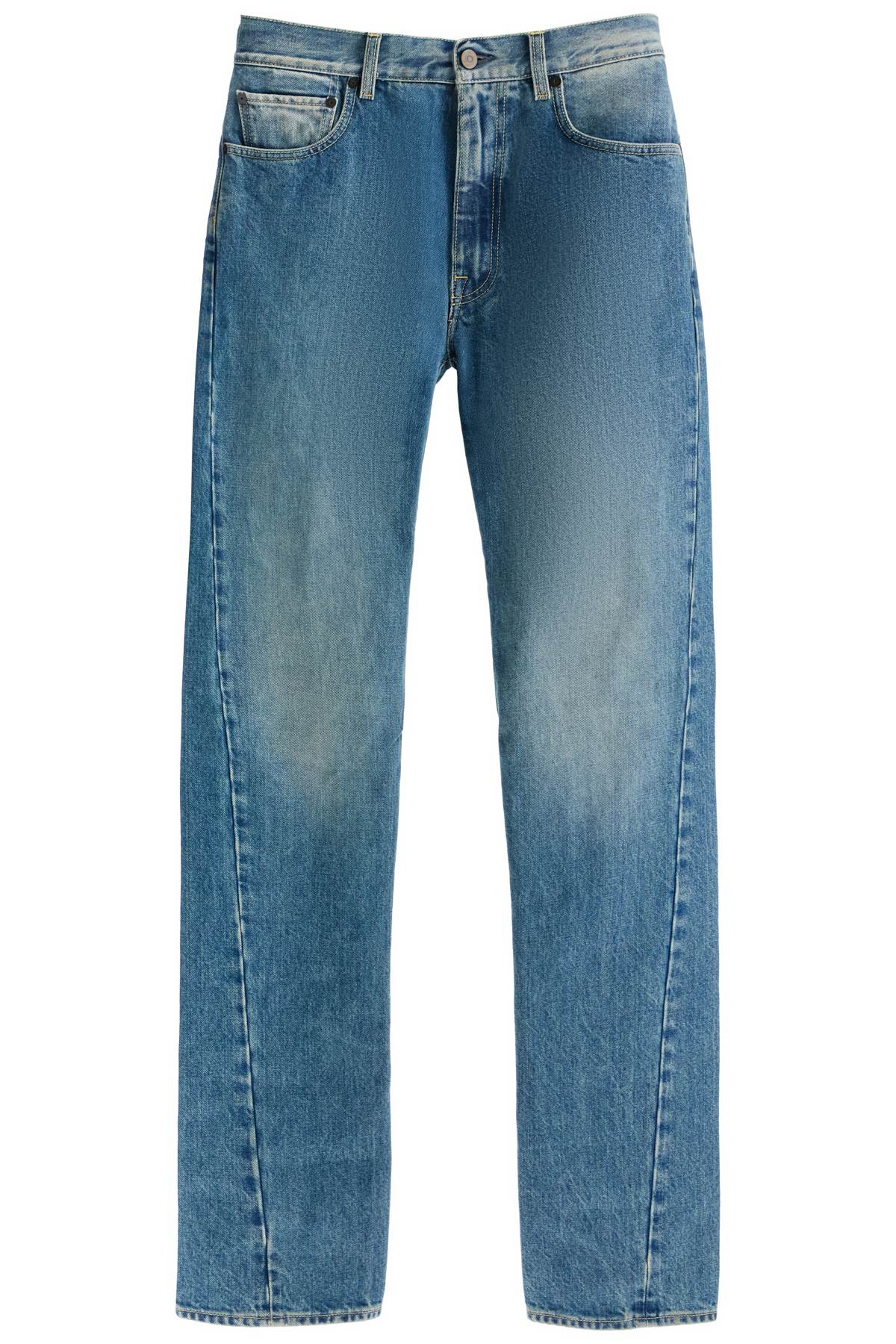 Straight Jeans With Twisted Seams