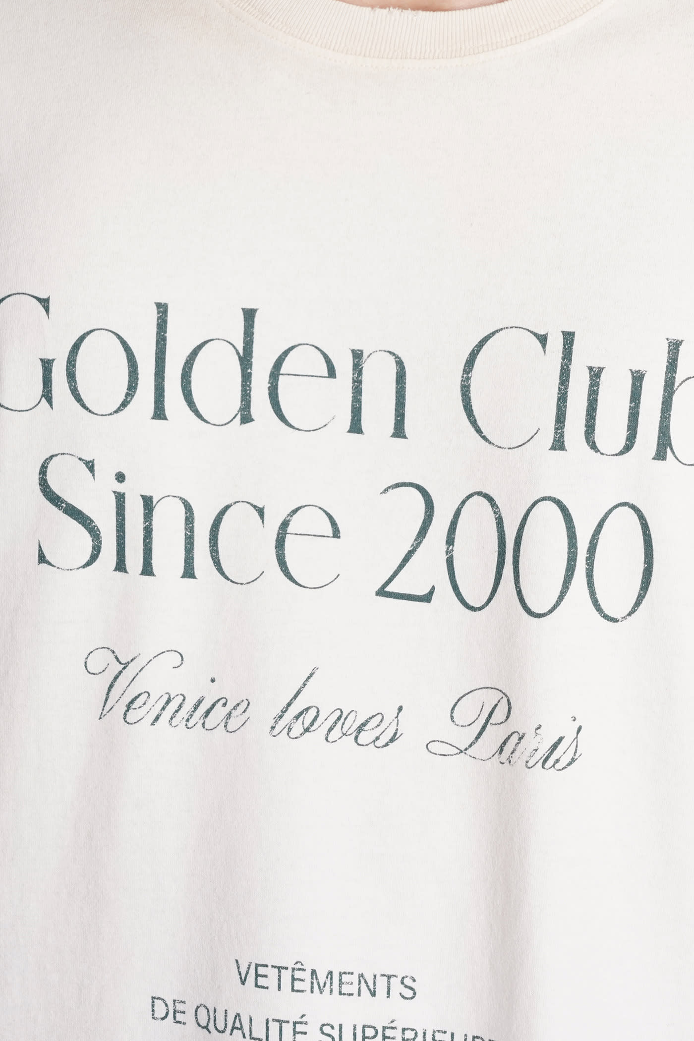 Shop Golden Goose T-shirt In Beige Cotton