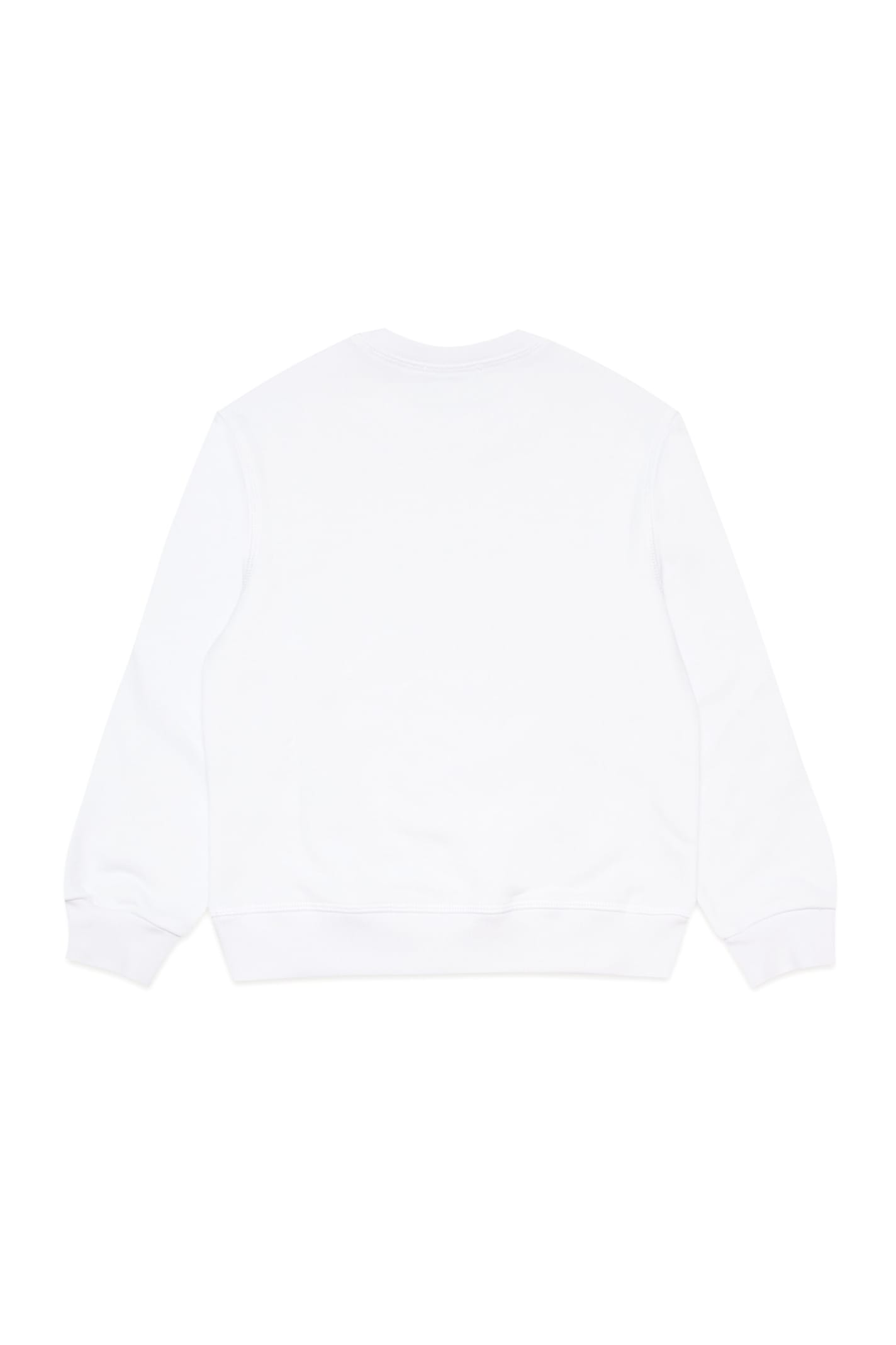 Shop Dsquared2 D2s718u Relax Sweat-shirt Dsquared Crew-neck, Long-sleeved, Cotton Sweatshirt With Elastic On Neck,  In Bianco