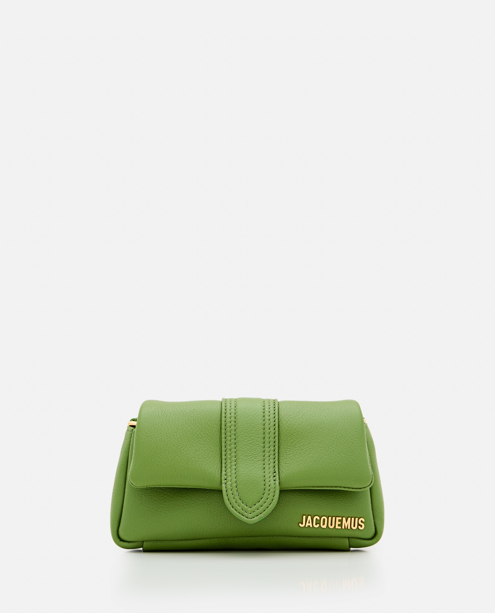 Shop Jacquemus Le Petit Bambimou Leather Shoulder Bag In Green