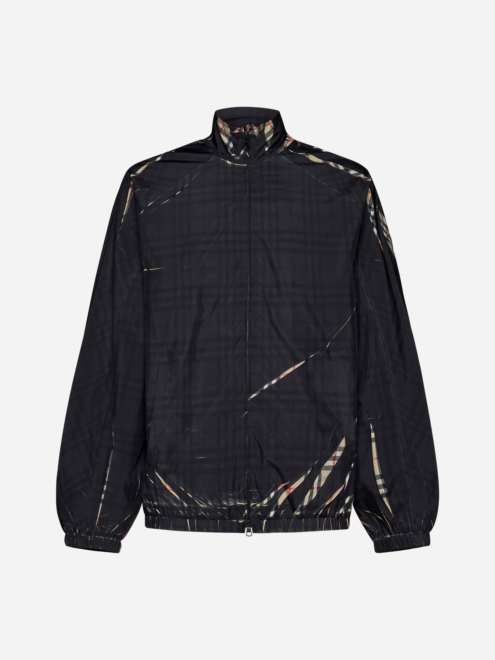 Shop Burberry Printed Polyester Jacket In A7028