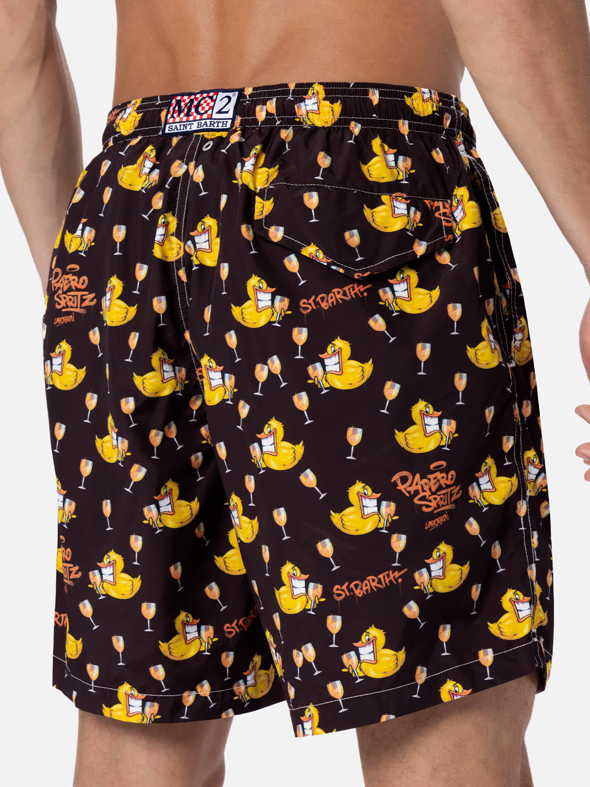 Mc2 Saint Barth X Crypto Puppets Lightning Swim Shorts In Black