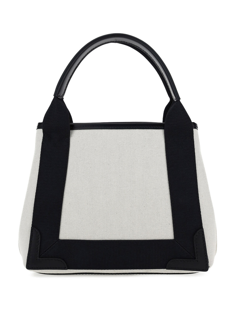 Balenciaga Woman Two-tone Canvas Small Cobas Navy Handbag In Natural/black
