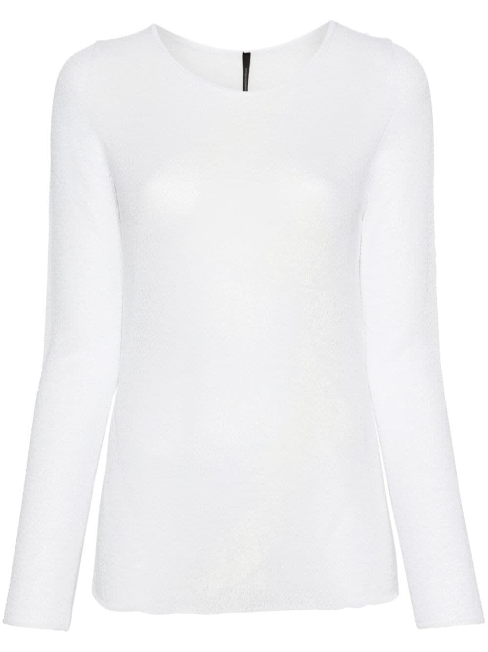Shop Pierantoniogaspari Printed Crew Neck Sweater In Optic White