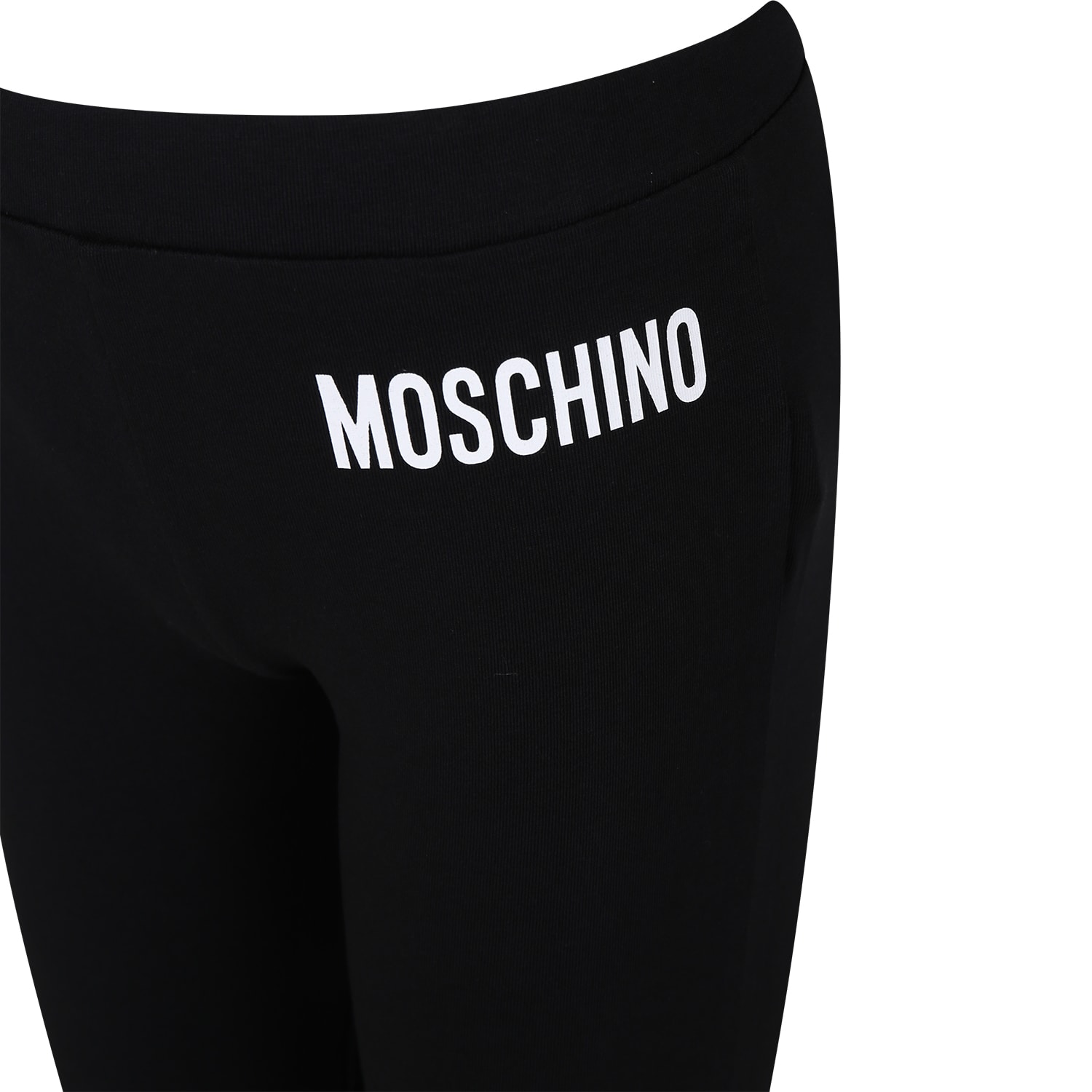 Shop Moschino Black Leggings For Girl With Logo