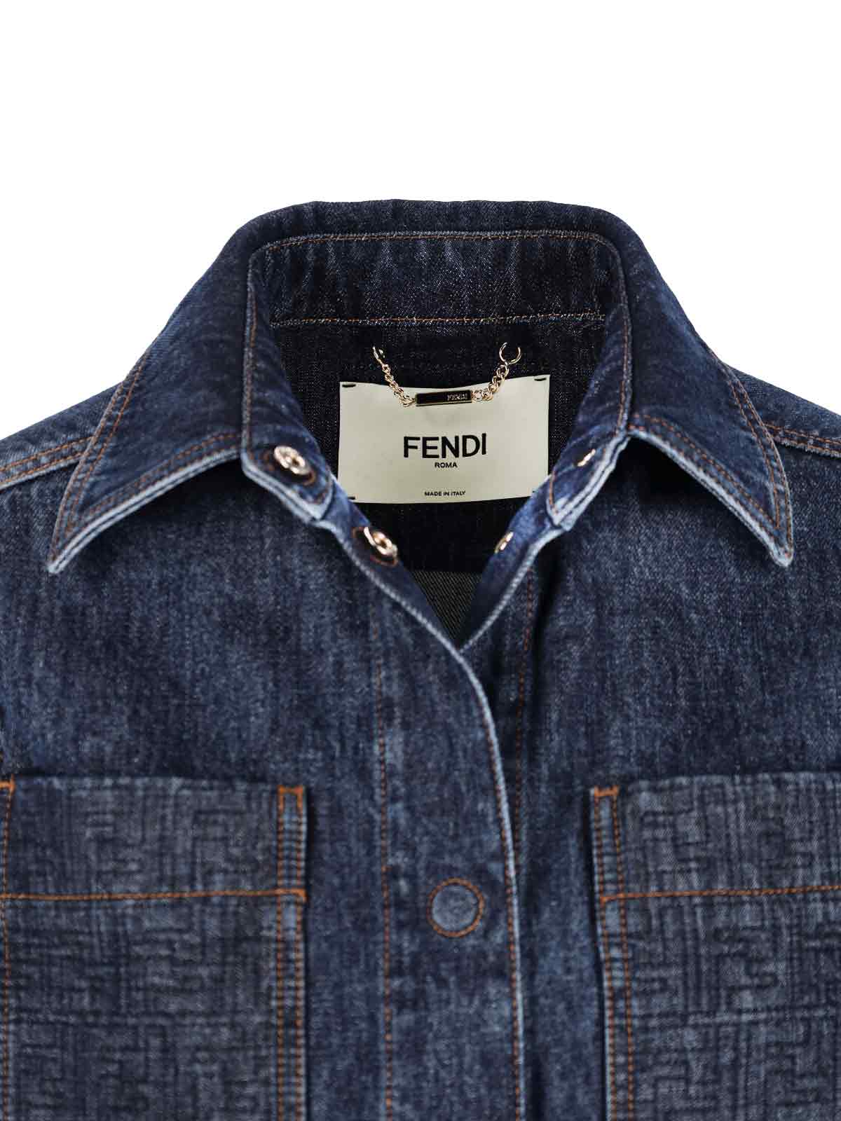Fendi Ff Denim Jacket In Multi