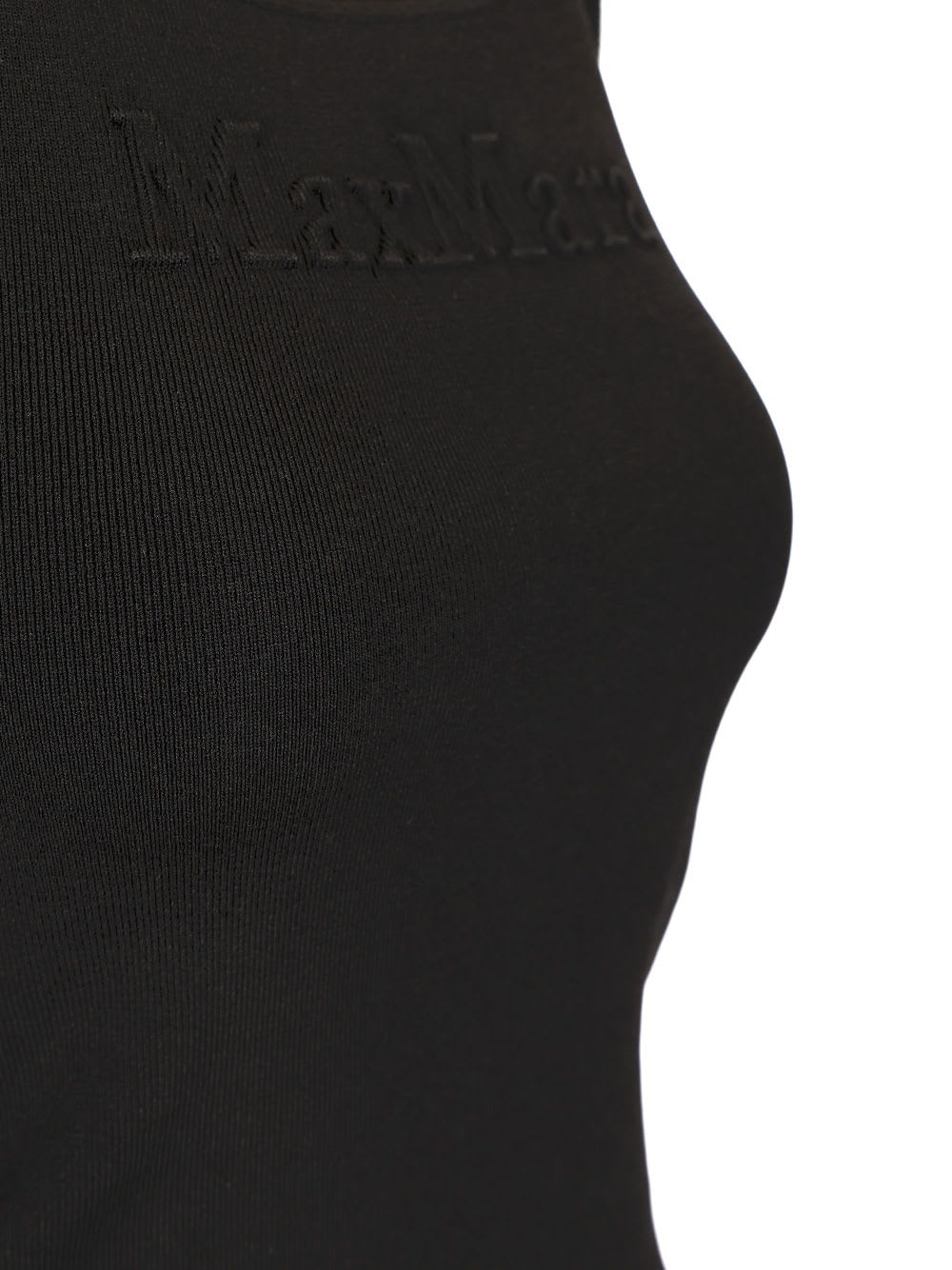 Max Mara Fitted Sleeveless Top With Ribbed Texture In Black