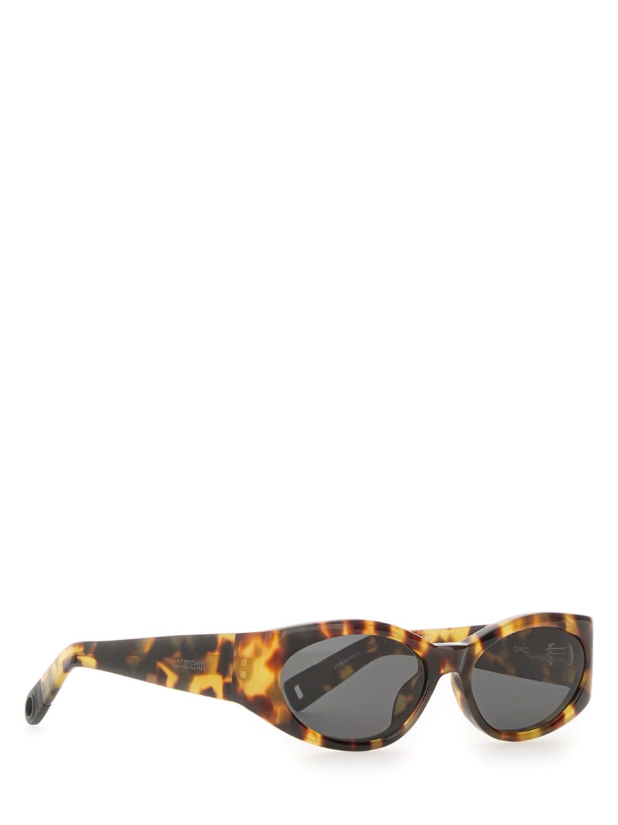 Jacquemus Ovalo - T-shell / Matt Black Sunglasses In Multicolour