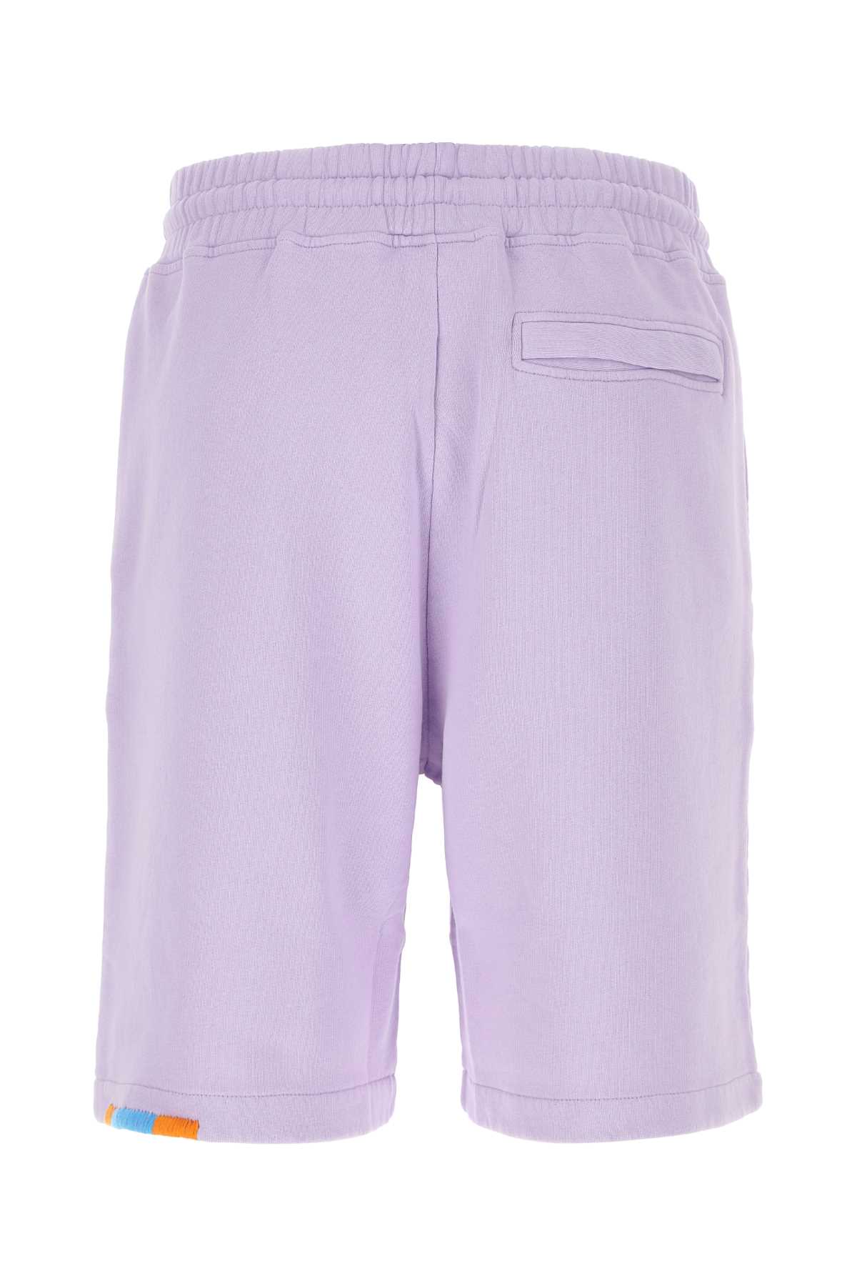 Shop Marcelo Burlon County Of Milan Lilac Cotton Bermuda Shorts In Lilacorange