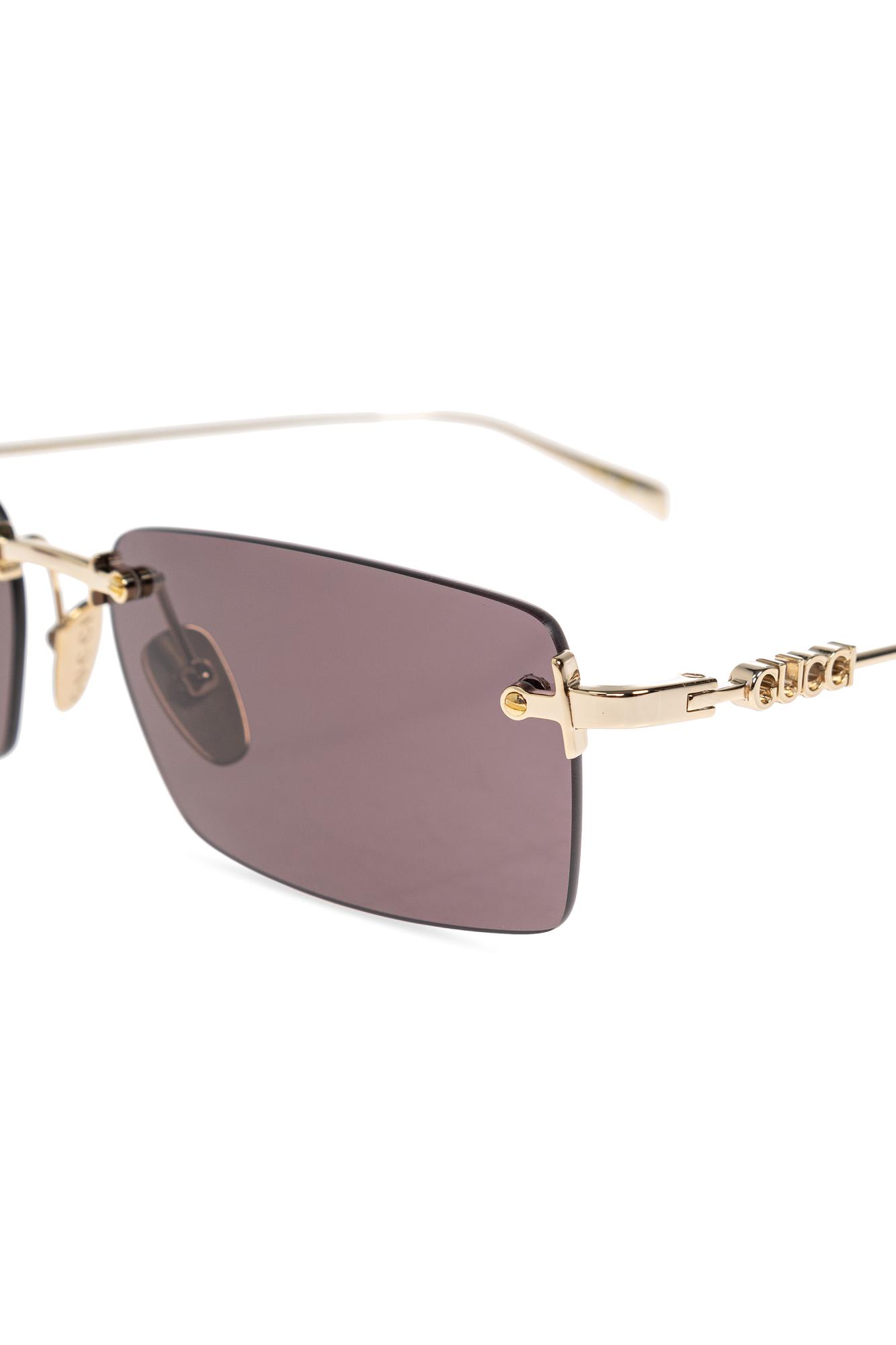 Gucci Women Rectangular Shape Sunglasses In Purple