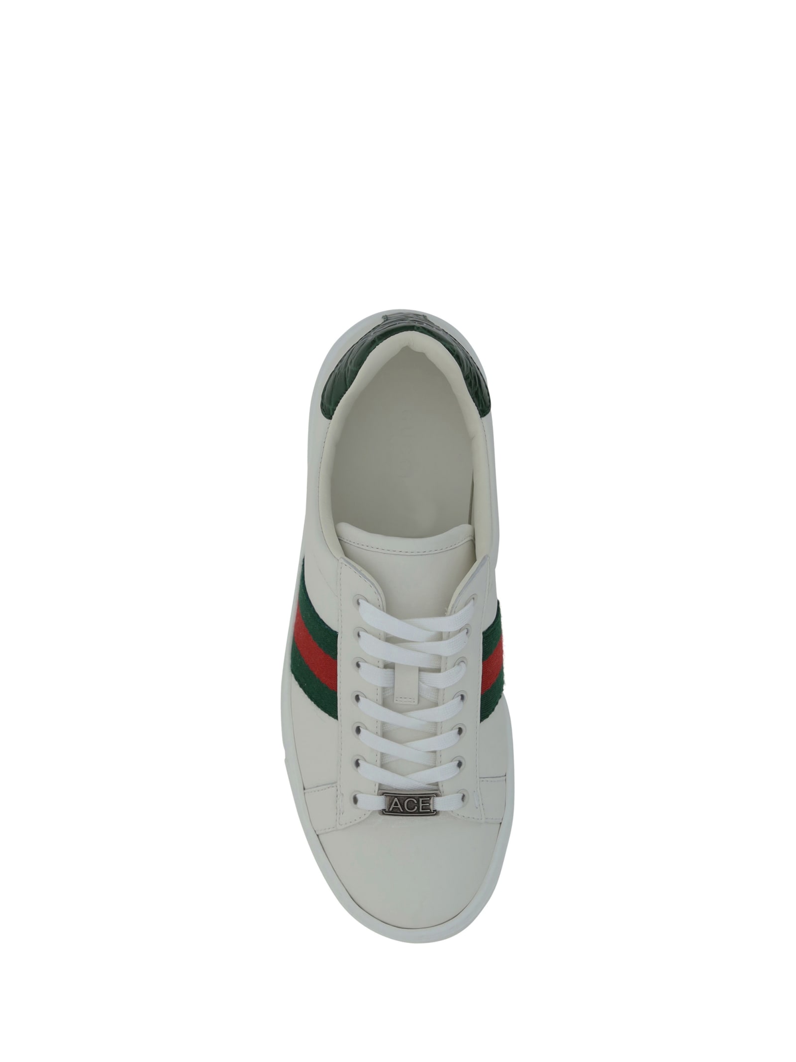 Shop Gucci Sneakers In Gr.whi/vrv/green Ace