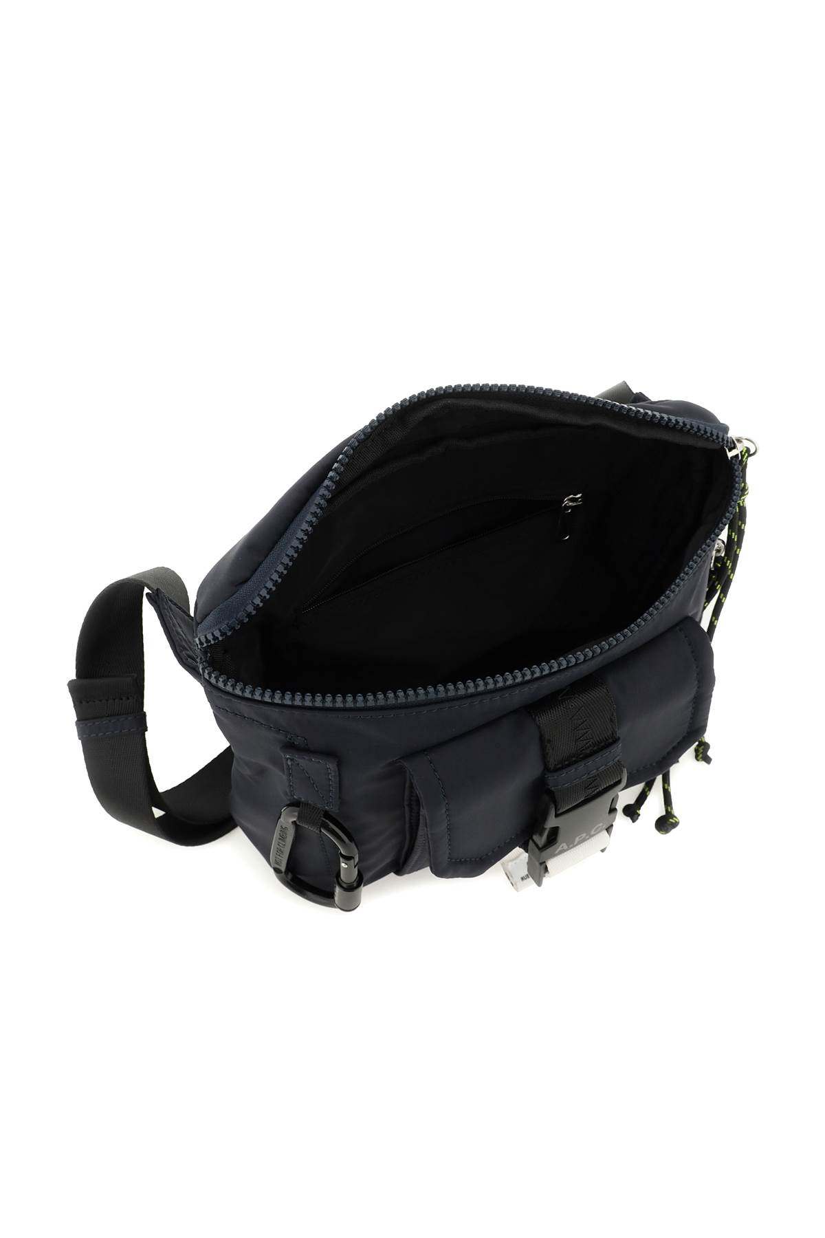 Apc A.p.c. Logo Patch Buckled Belt Bag In Dark Navy (blue)